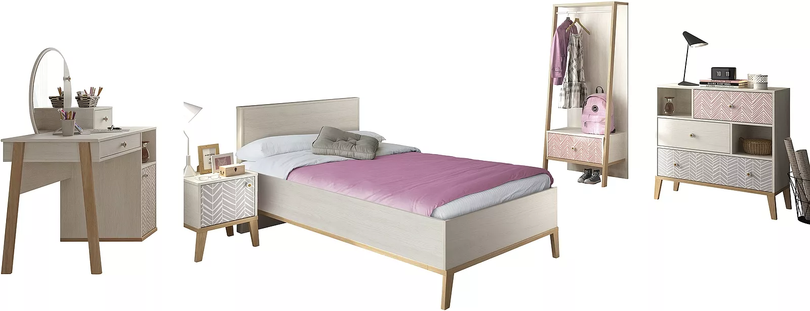 Chambre junior 6 éléments avec lit 120 cm ALIKA 22