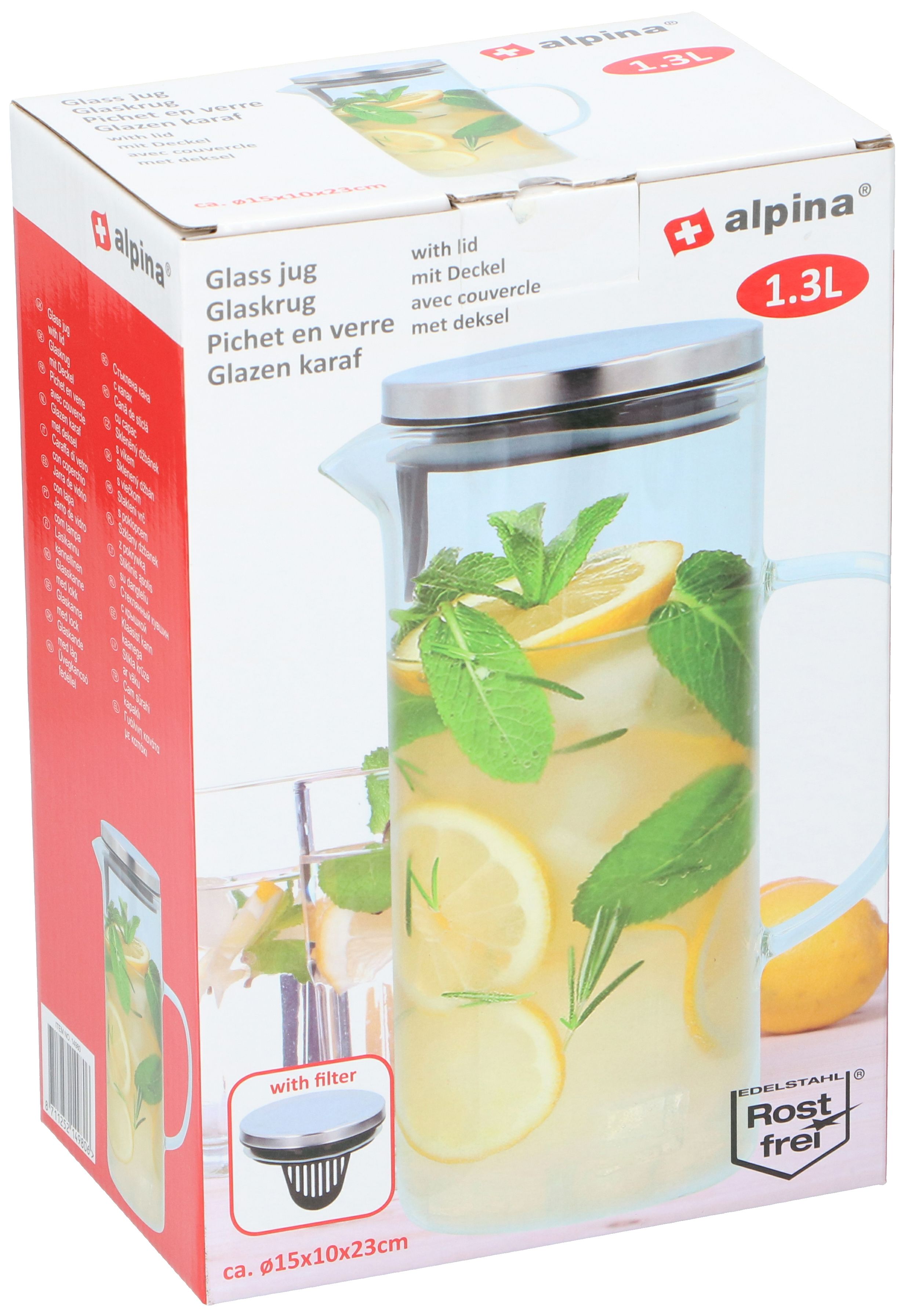 Pichet en verre 1,3 l. ALPINA