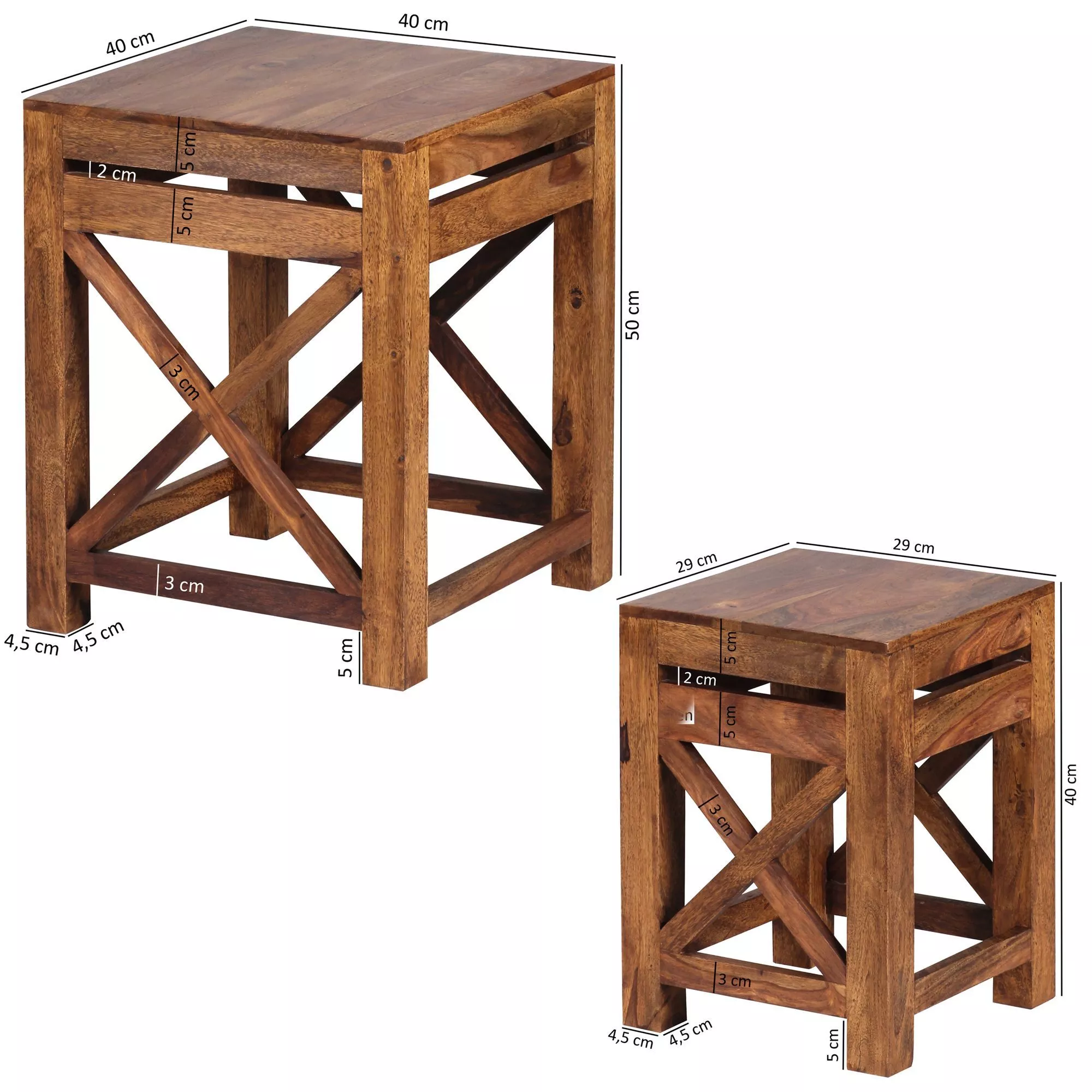 Lot de 2 tables d'appoint KAMPHAENG PHET