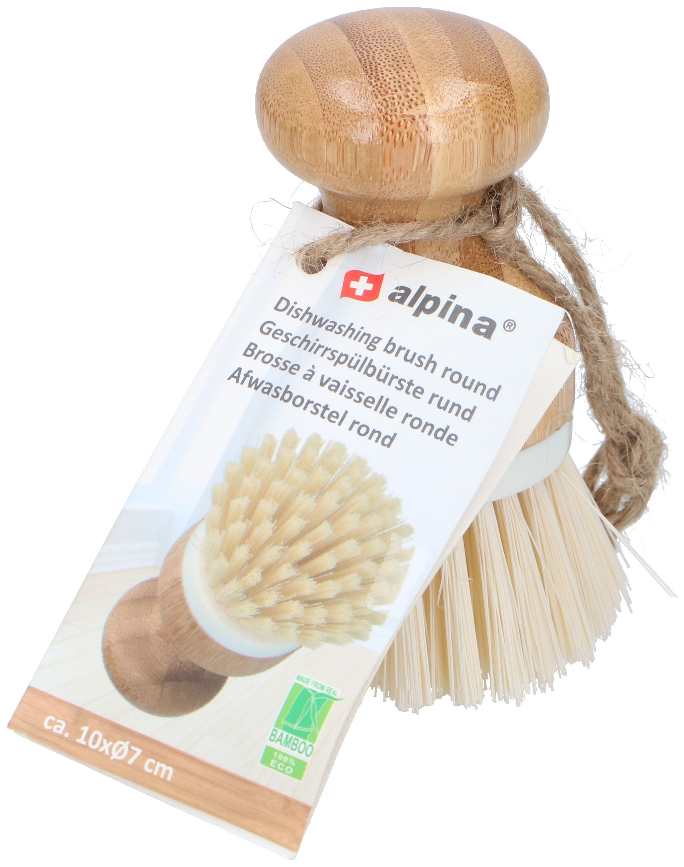 Brosse vaisselle ronde bambou ALPINA