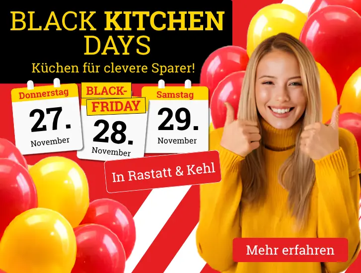 Black Kitchen Days bei MEGA Möbel Rastatt und Kehl >Jetzt Beratungstermin sichern!