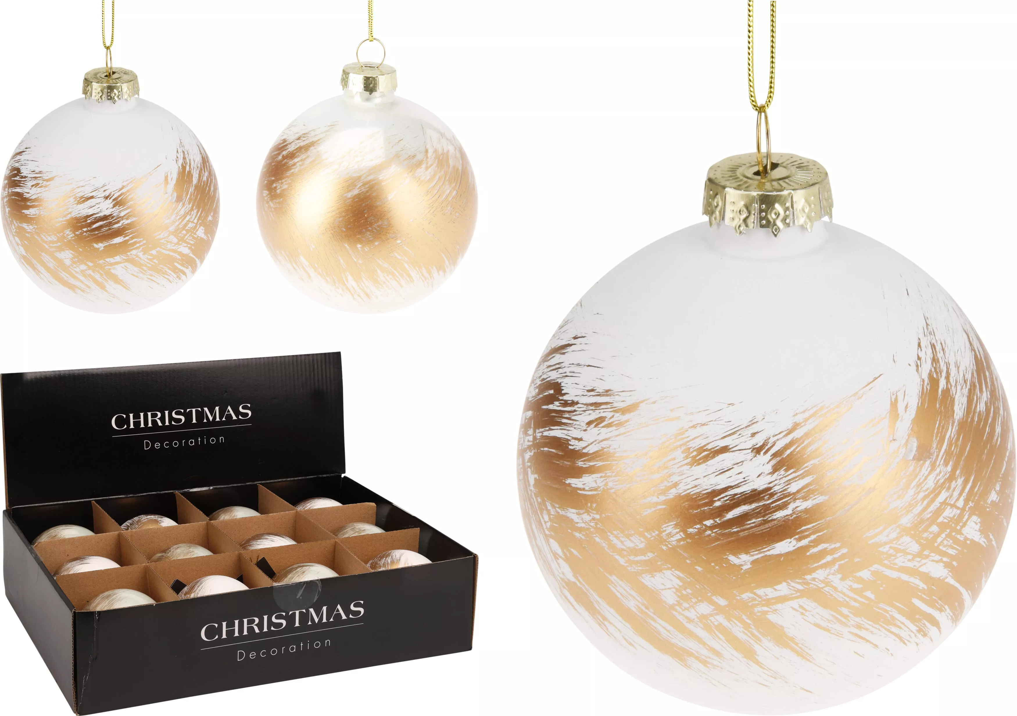Boule de Noël blanc/or CHRISTMAS