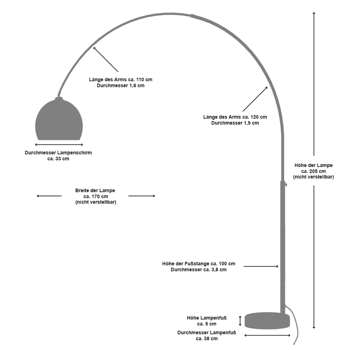 Lampadaire arqué MALANG