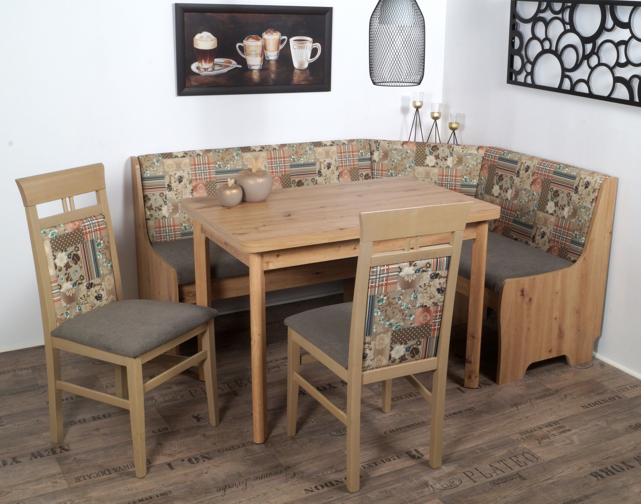 Coin repas avec banquette d'angle 4 éléments BREMEN FG