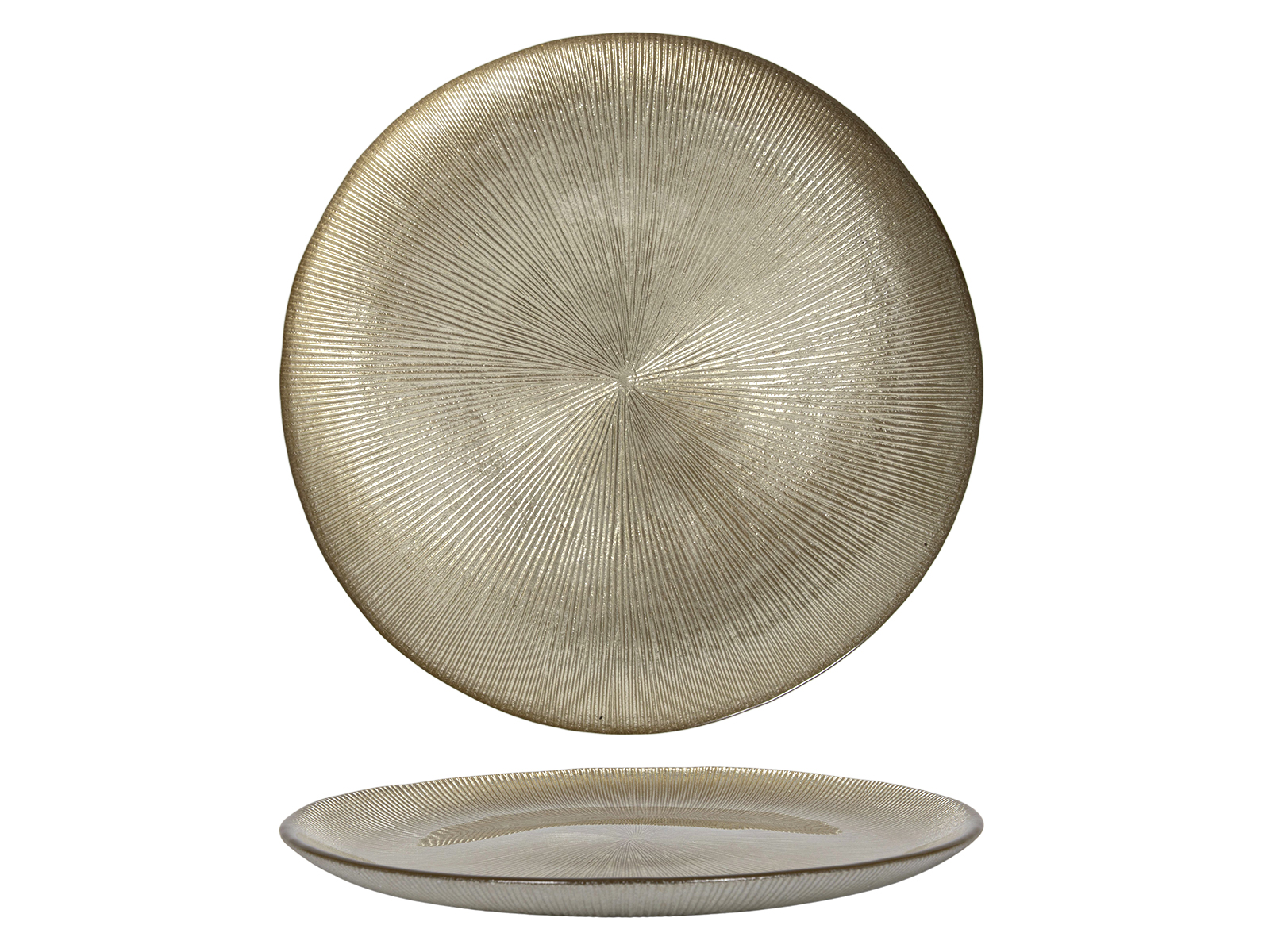 Assiette en verre ton doré LUXURY