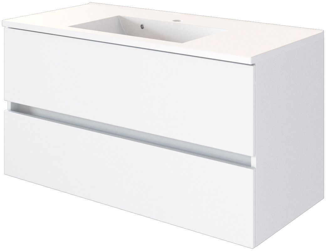 Meuble sous vasque avec plan vasque 100 BAABE Meuble sous vasque avec plan vasque 100 BAABE