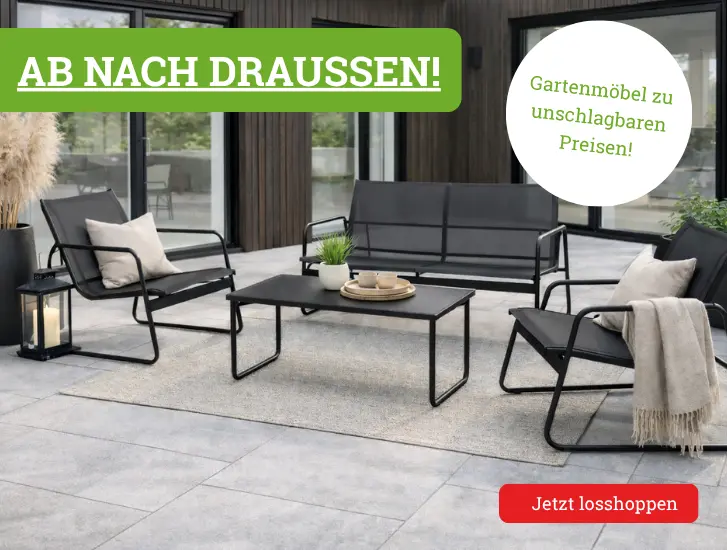 Ab nach draußen! Hier Gartenmöbel zu MEGA Preisen entdecken>
