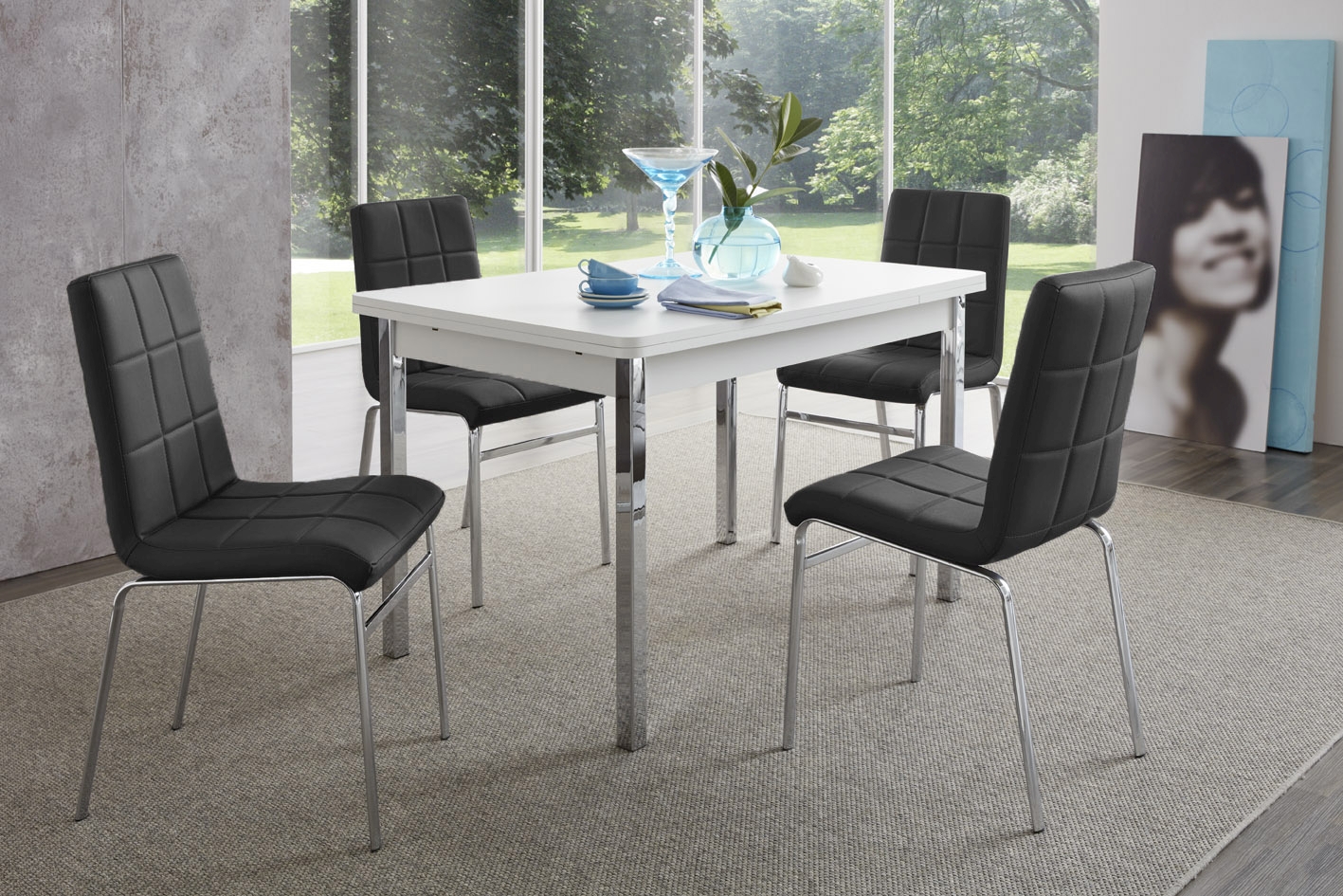 Ensemble table et chaises HERMES / LINDA