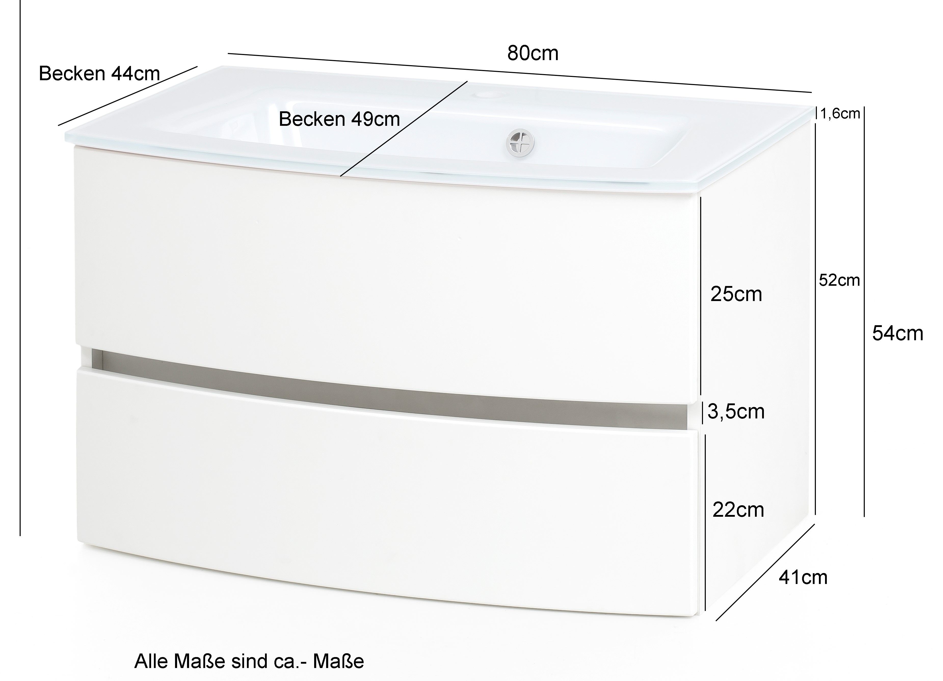 Waschbeckenunterschrank mit Waschbecken KOPENHAGEN | Wotaneiche-Grau |  516150-2