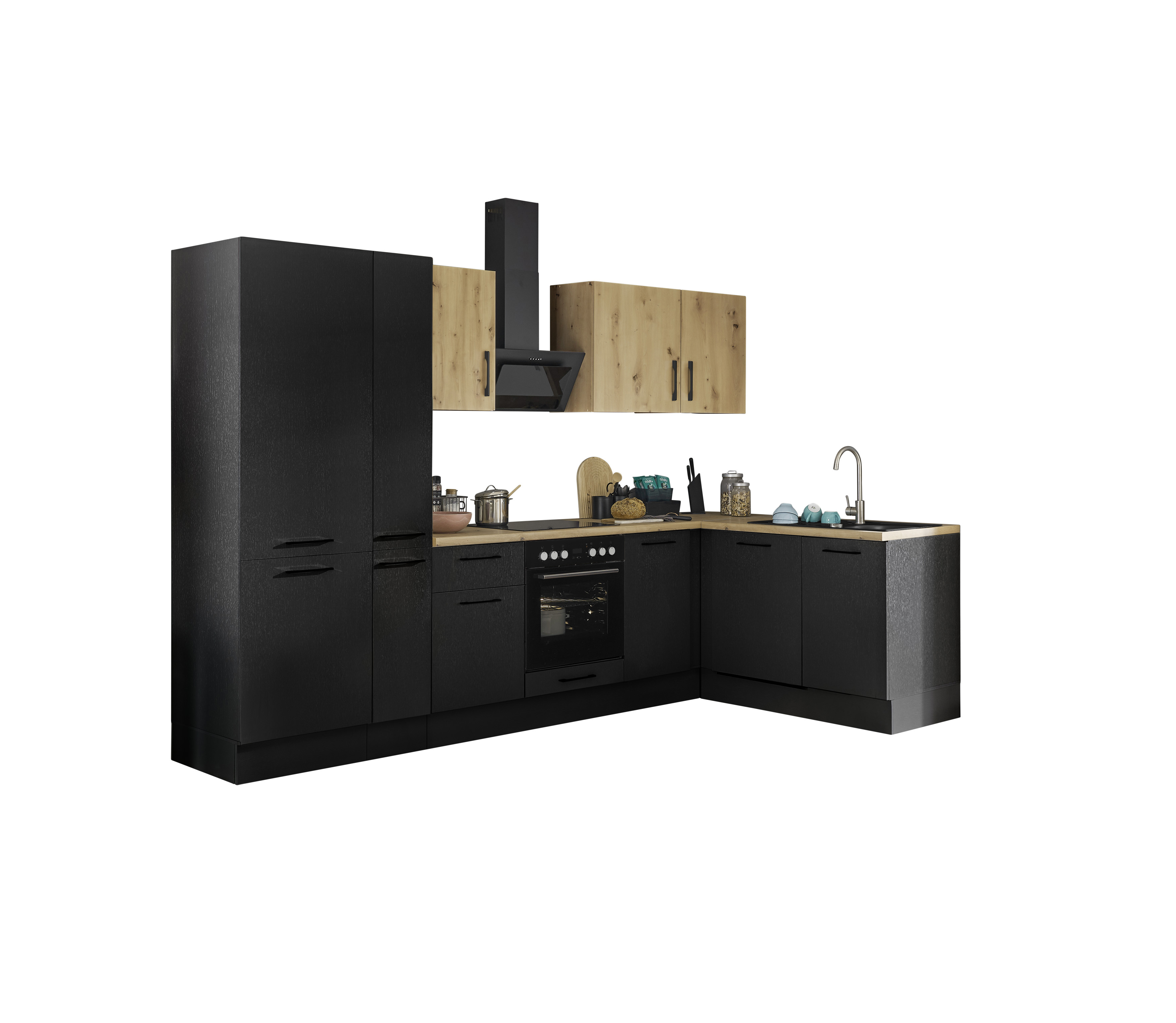 Bloc cuisine avec électroménager CORNWALL (cuisine d'angle-lave-vaisselle-réfrigérateur-armoire coulissante) IV Bloc cuisine avec électroménager CORNWALL (cuisine d'angle-lave-vaisselle-réfrigérateur-armoire coulissante) IV