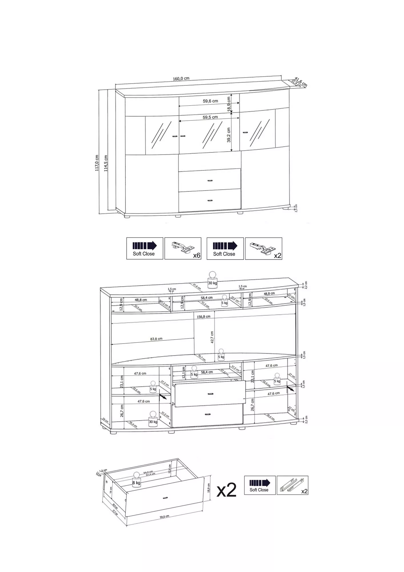 Highboard LIBERIA
