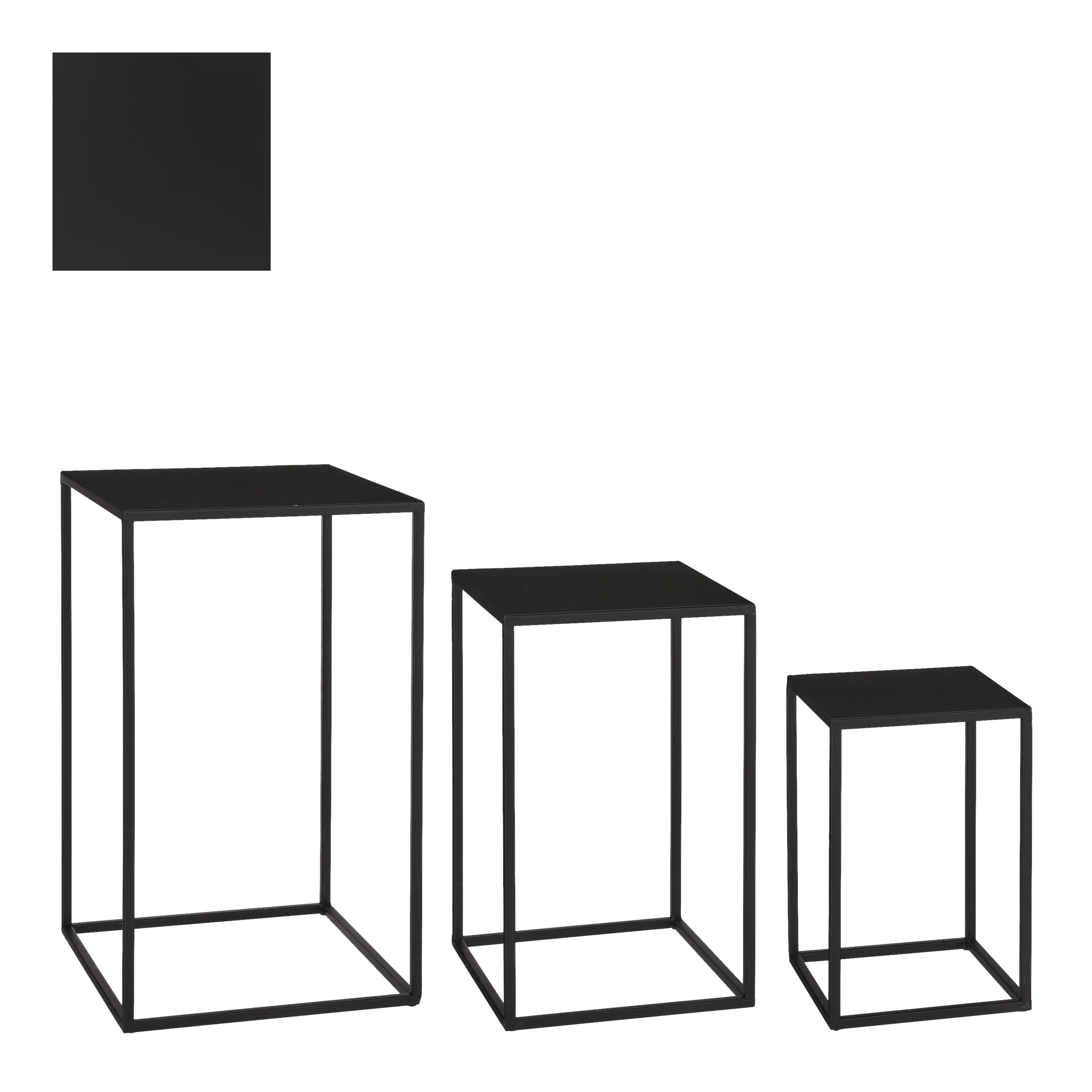 Table d'appoint noire carrée Ø50cm QUINTY