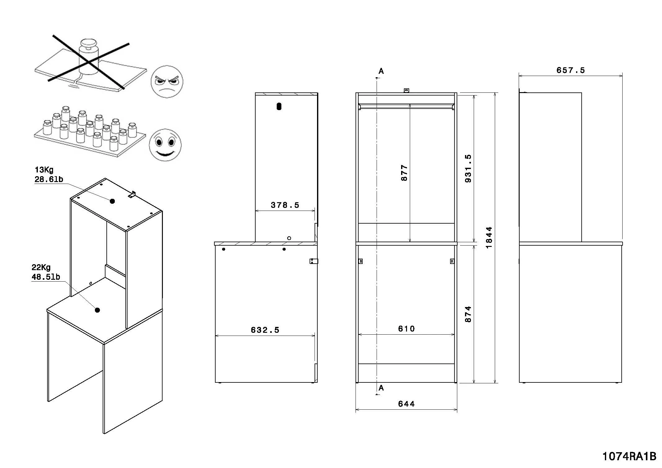 Ensemble de meubles pour machine à laver LAUNDRY 1