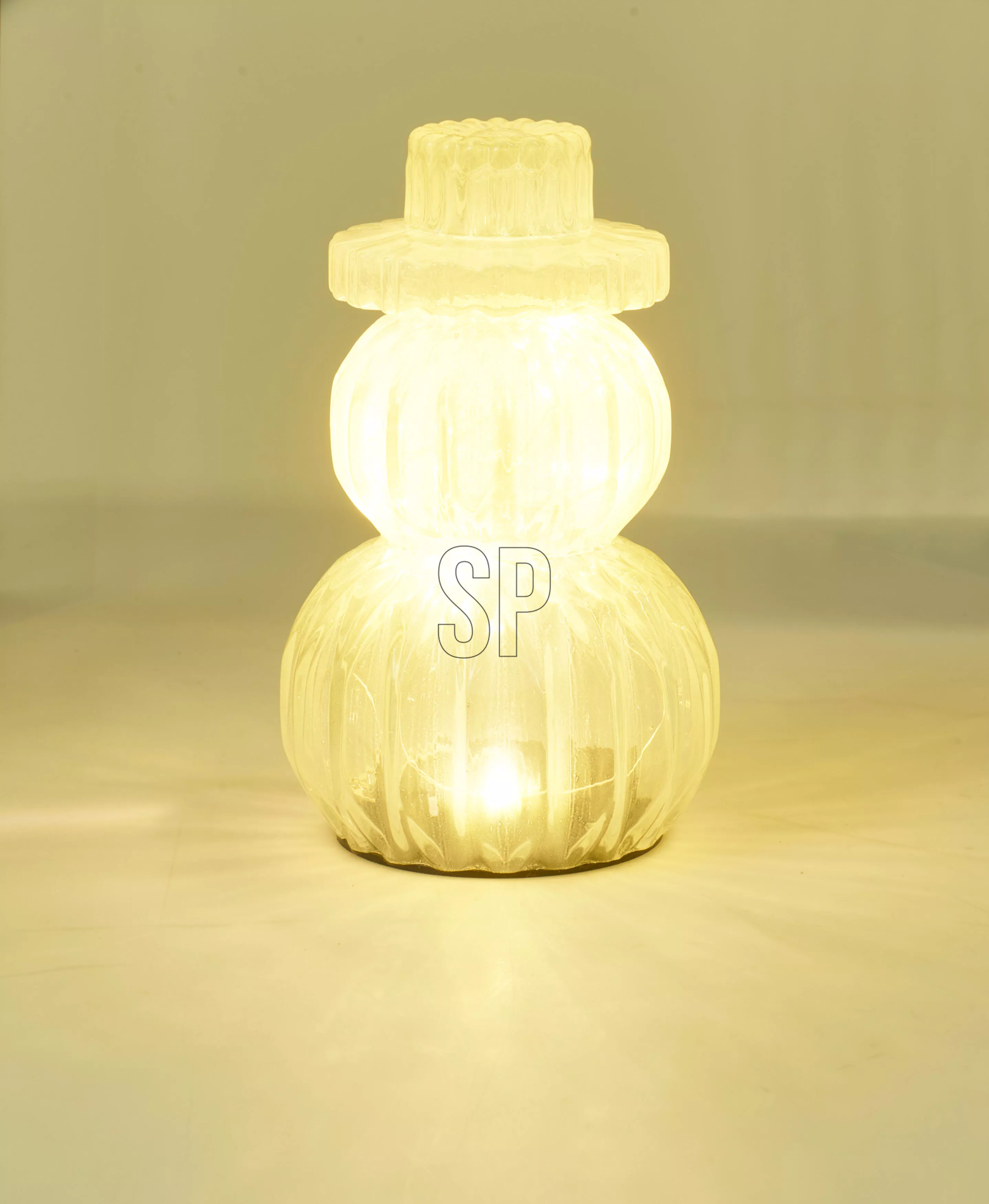 Glas Schneemann LED  CHRISTMAS