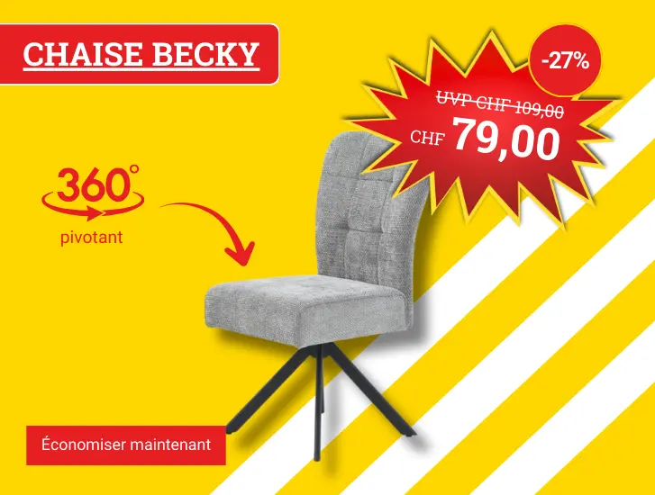 MEGA Économisez ! Chaise Backy avec fonction pivotante > Commencez vos achats dès maintenant