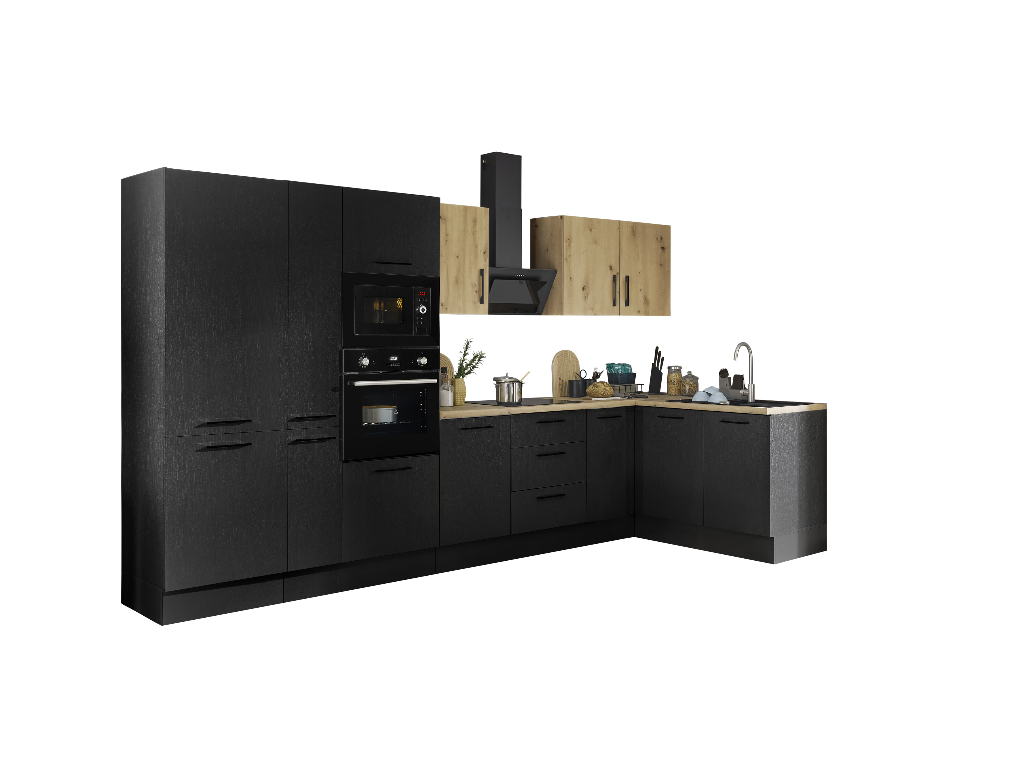 Bloc cuisine avec électroménager CORNWALL (cuisine d'angle-four-réfrigérateur-armoire coulissante) VIII Bloc cuisine avec électroménager CORNWALL (cuisine d'angle-four-réfrigérateur-armoire coulissante) VIII