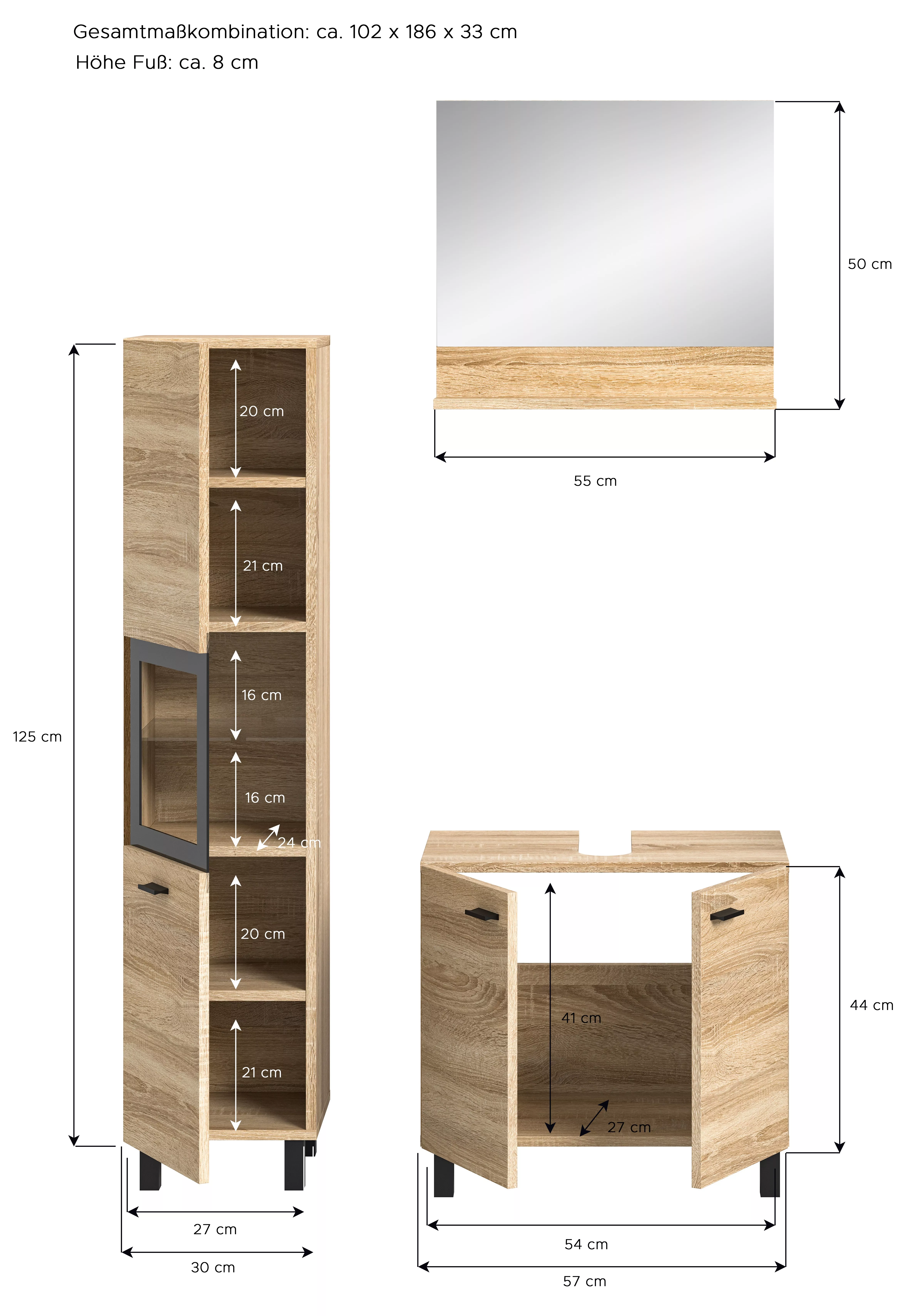Salle de bains combinée 3 éléments SEBETA