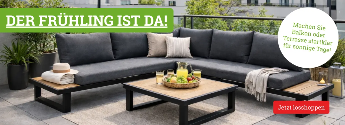 Der Frühling ist da! Machen Sie Balkon oder Terrasse startklar für sonnige Tage.