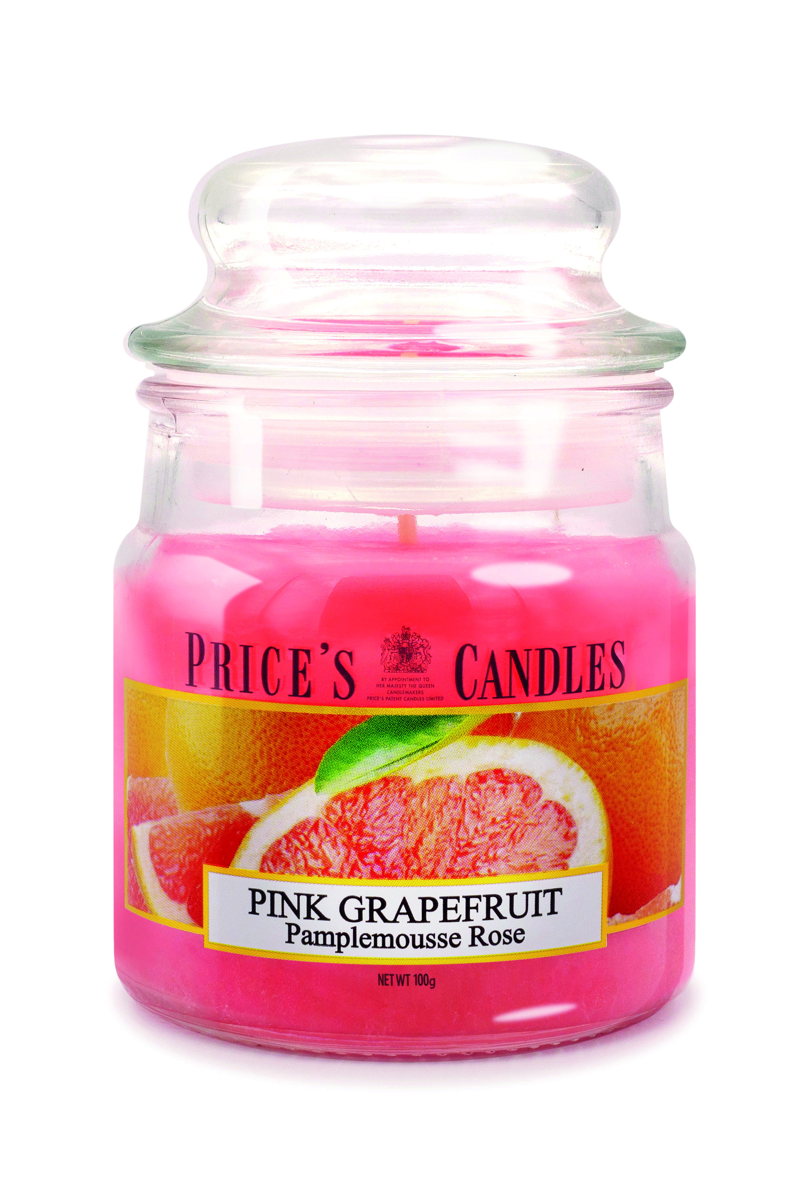 Bougie parfumée dans pot en verre avec couvercle Pink Grapefruit PRICES Bougie parfumée dans pot en verre avec couvercle Pink Grapefruit PRICES