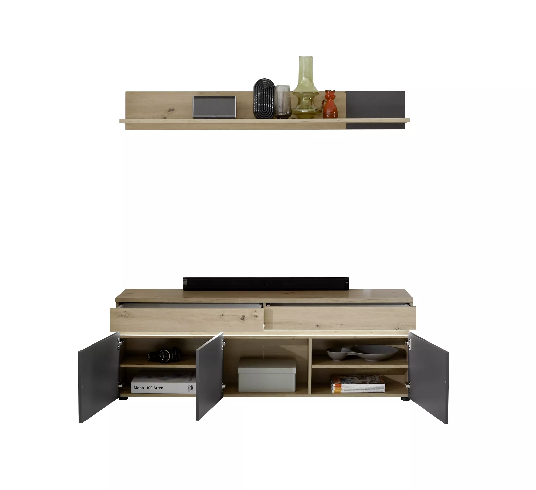 Lowboard mit Wandboard DUBLIN