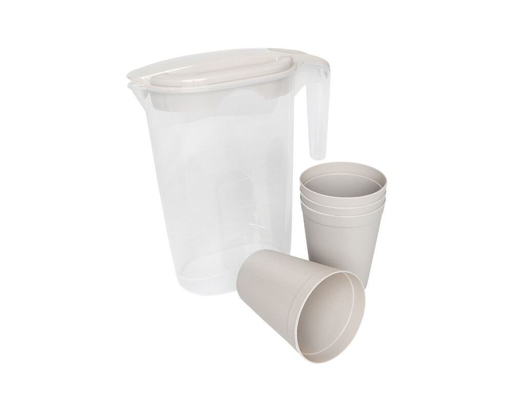 Lot de 4 gobelets avec carafe ALYTHIA Lot de 4 gobelets avec carafe ALYTHIA