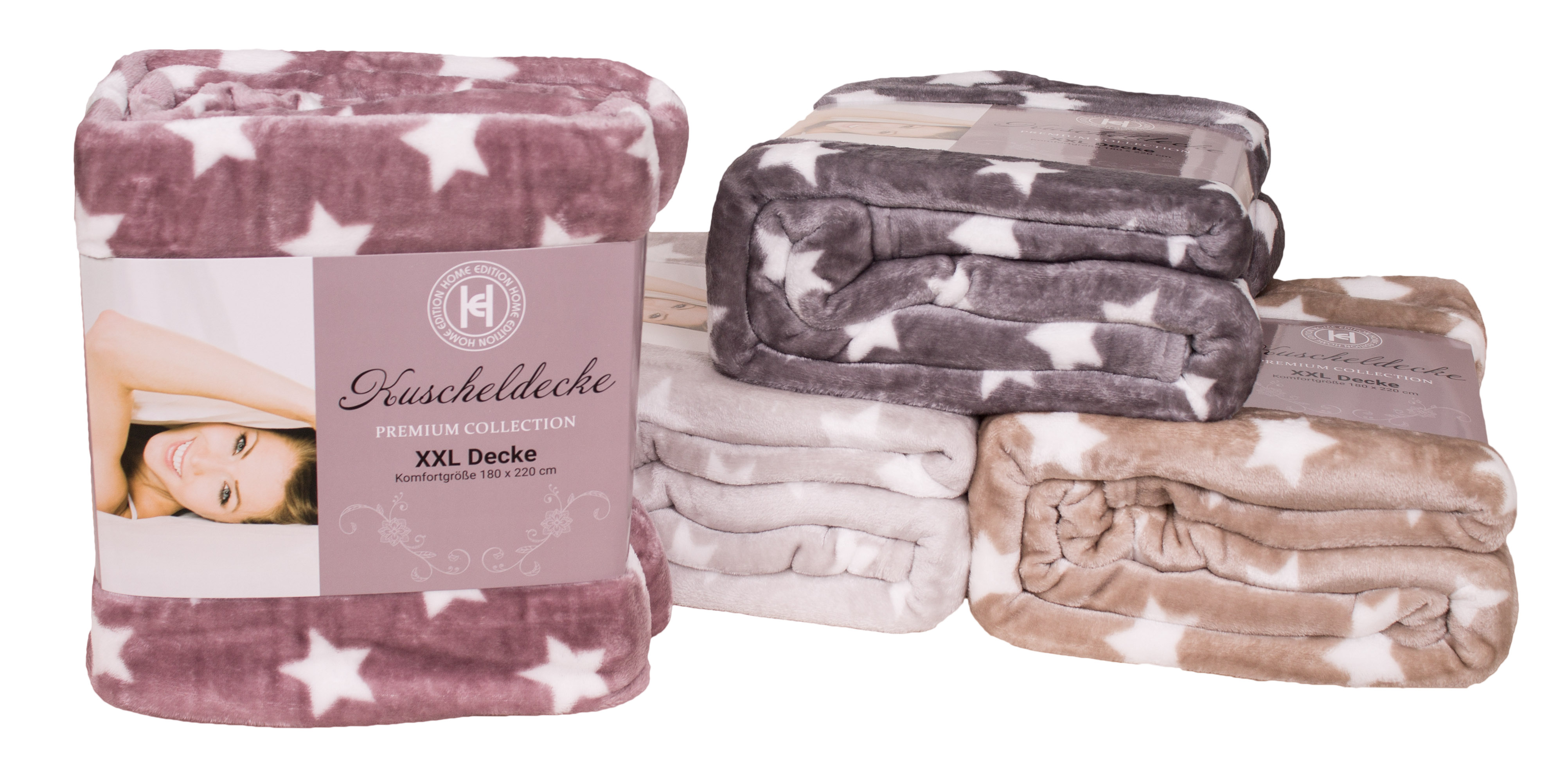 Couverture en flanelle XXL avec motif étoilé