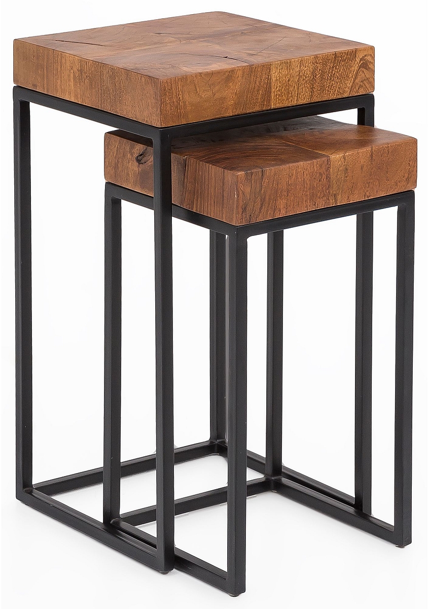 Lot de 2 tables gigognes LAMPHUN Lot de 2 tables gigognes LAMPHUN