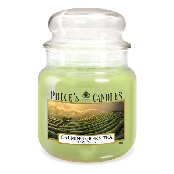 Bougie parfumée dans pot en verre avec couvercle Calming Green Tea PRICES Bougie parfumée dans pot en verre avec couvercle Calming Green Tea PRICES