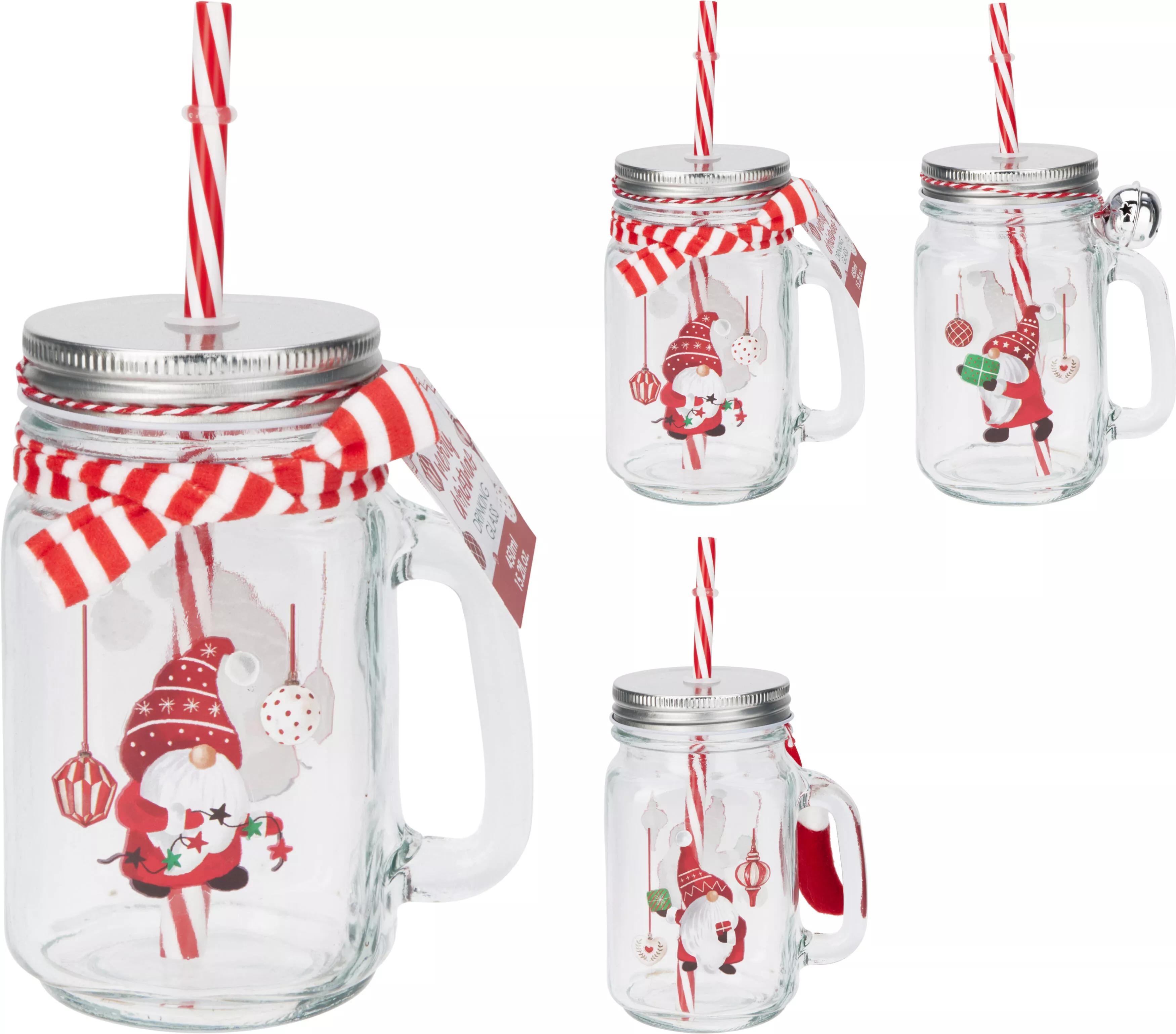 Trinkbecher mit Strohhalm Wichtel CHRISTMAS