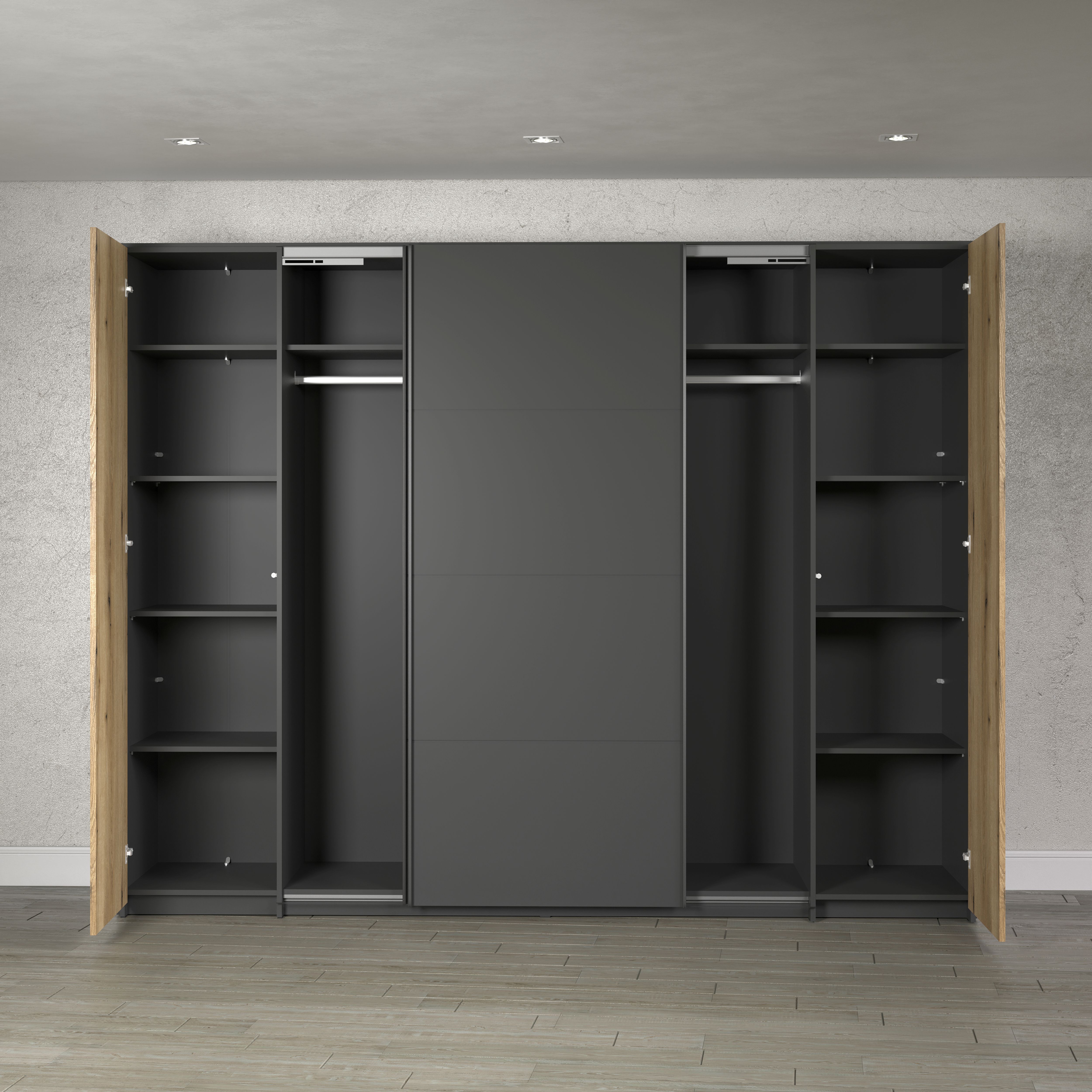 Dreh- und Schwebetürenschrank ESTEBAN