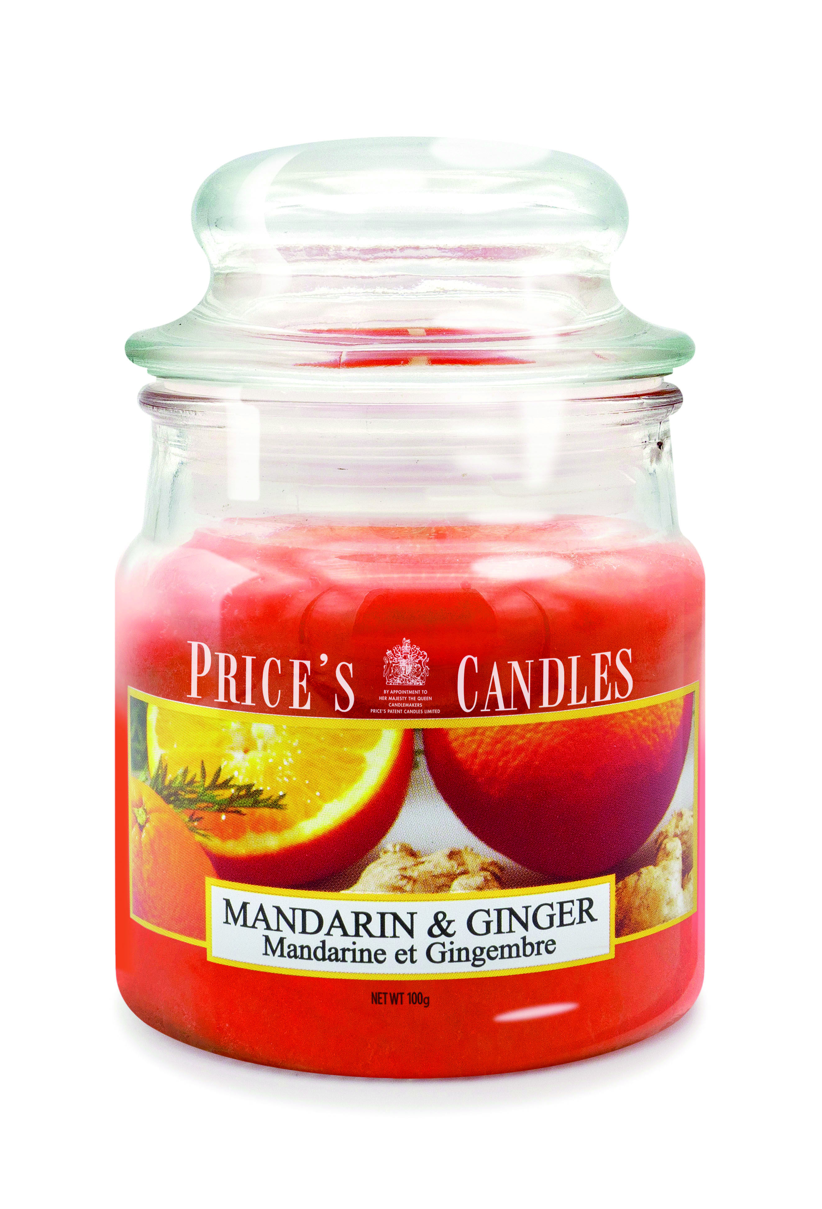 Bougie parfumée dans pot en verre avec couvercle Mandarine & gingembre PRICES Bougie parfumée dans pot en verre avec couvercle Mandarine & gingembre PRICES