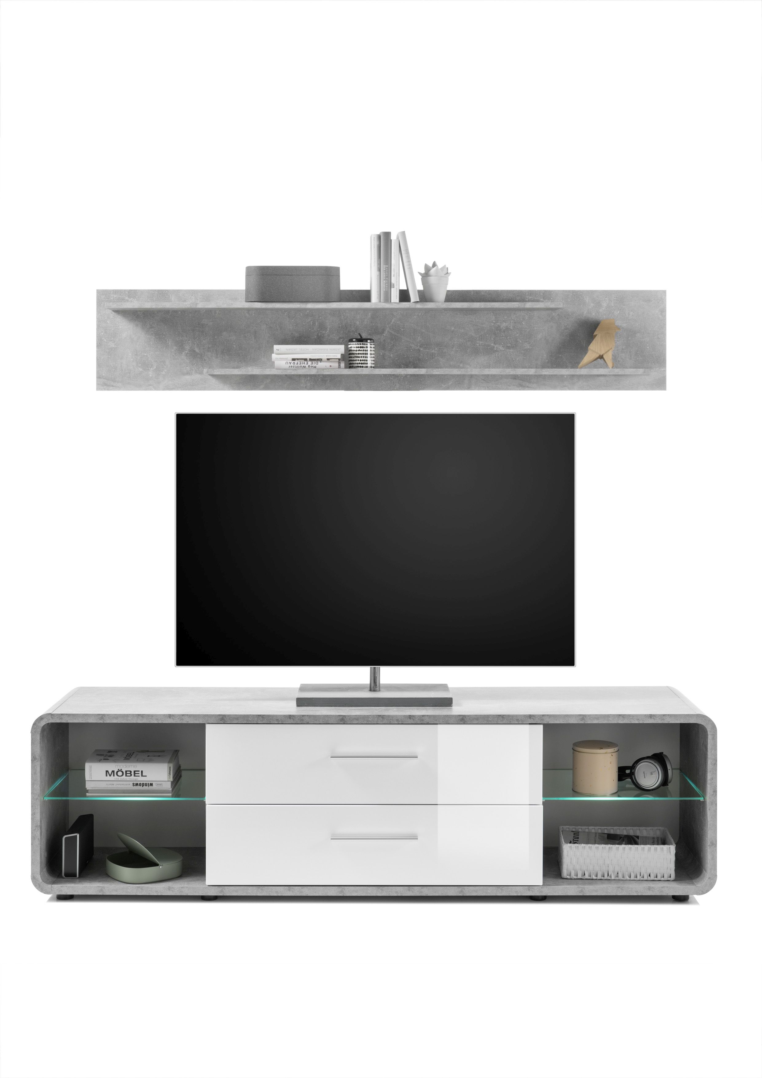 Banc TV avec étagère murale ROOF Banc TV avec étagère murale ROOF