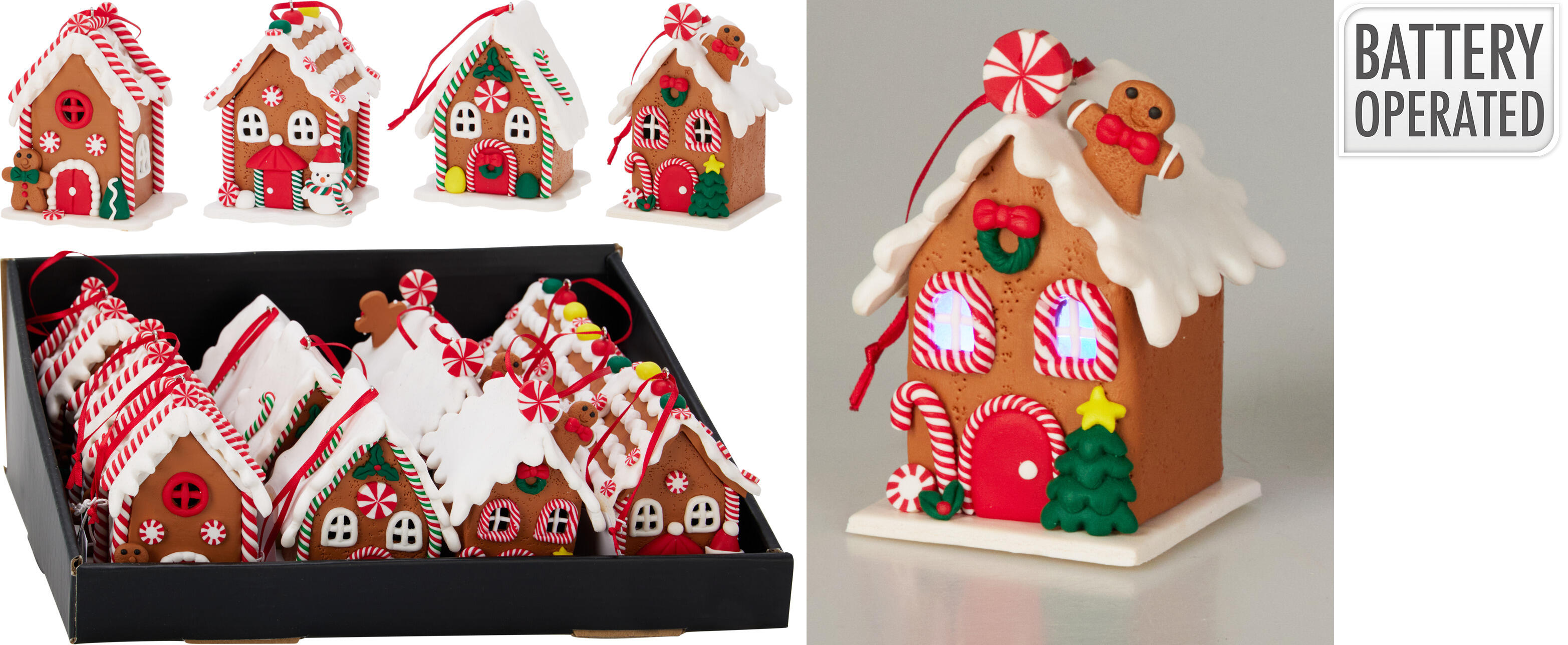 Hänger Lebkuchenhaus mit LED CHRISTMAS