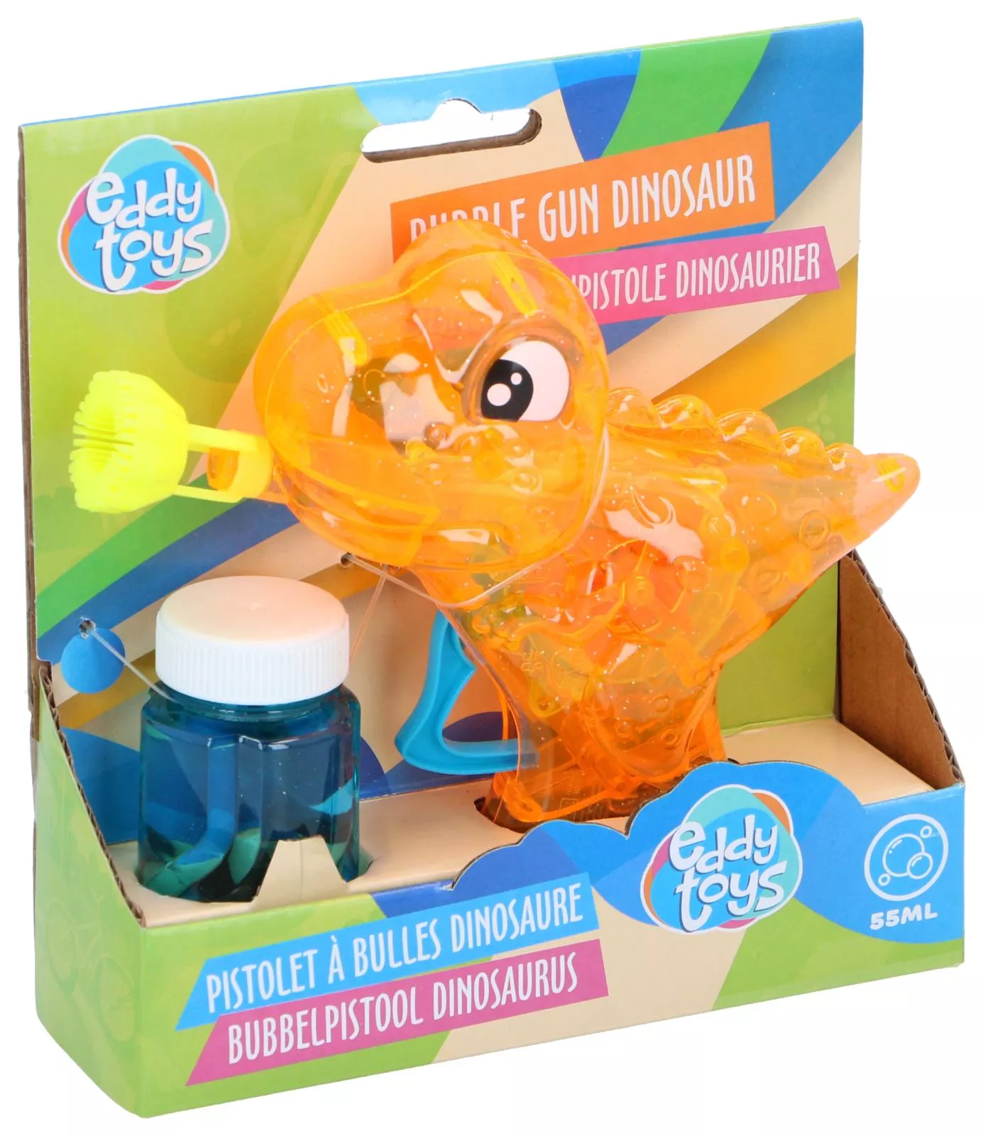 Seifenblasenpistole Dino mit LED BUBBLES