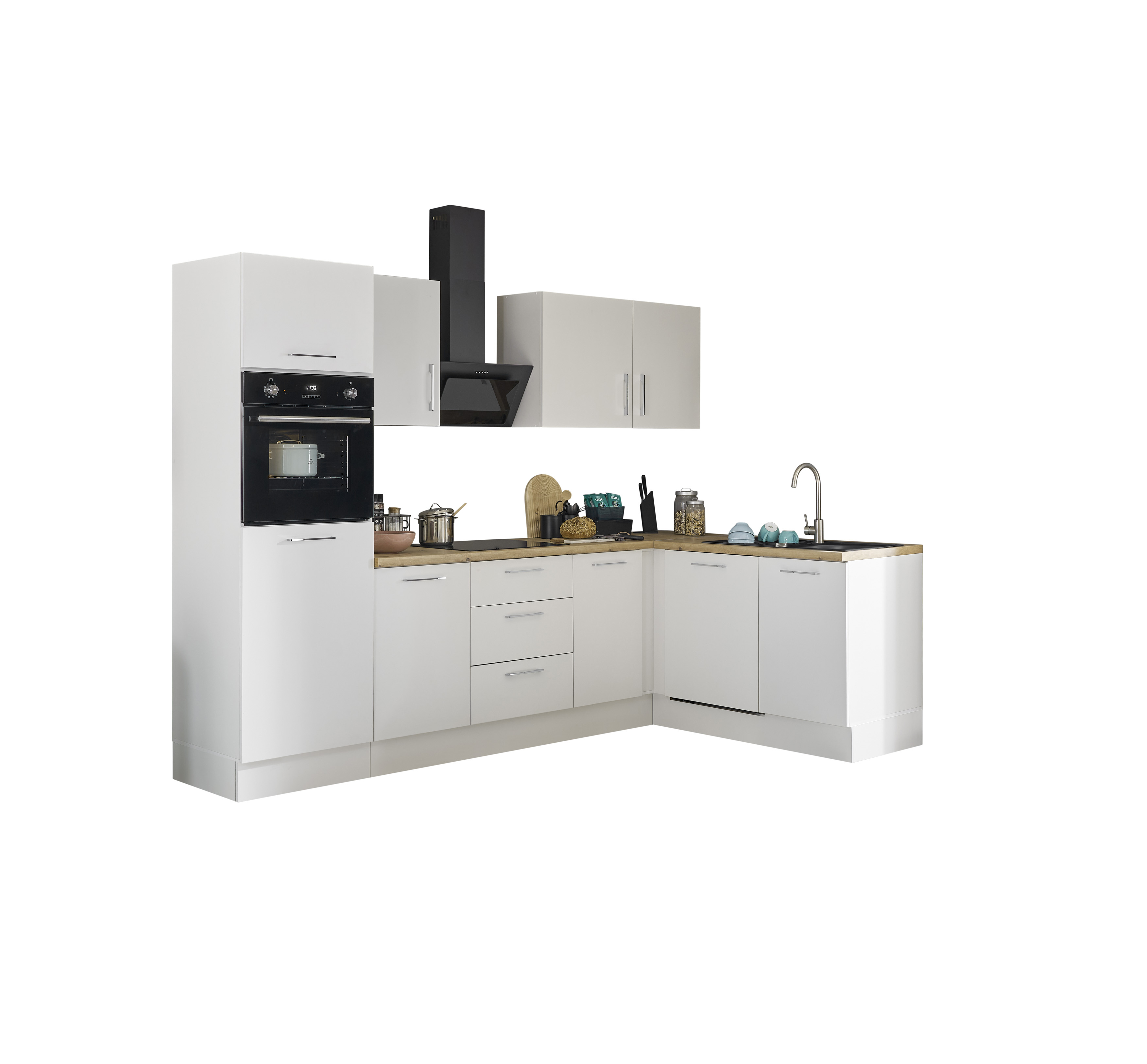 Küchenblock mit E-Geräten CORNWALL (Ecke-Backofen-Geschirrspüler-Kühlschrank) II Küchenblock mit E-Geräten CORNWALL (Ecke-Backofen-Geschirrspüler-Kühlschrank) II