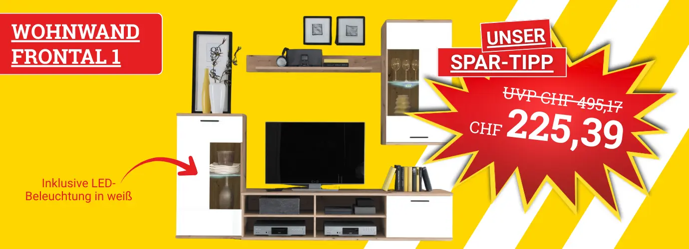 MEGA Preis! Wohnwand FRONTAL 1 -> hier sparen