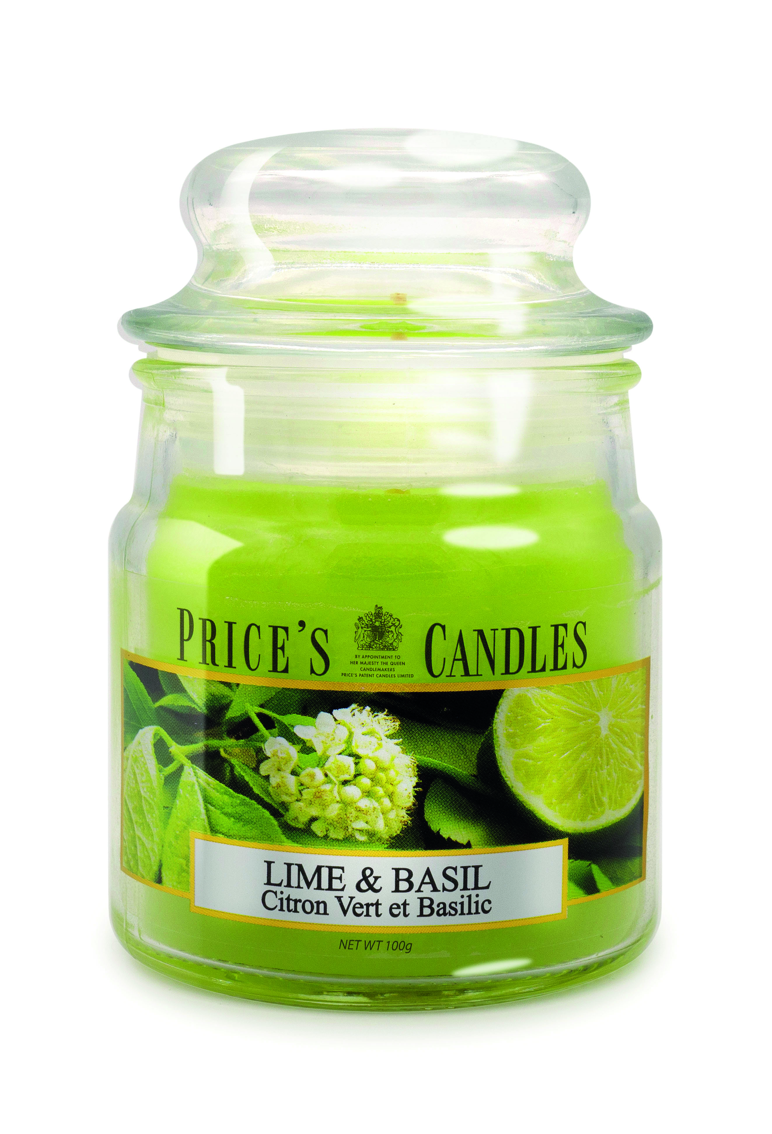 Bougie parfumée dans pot en verre avec couvercle Citron vert & basilic PRICES Bougie parfumée dans pot en verre avec couvercle Citron vert & basilic PRICES