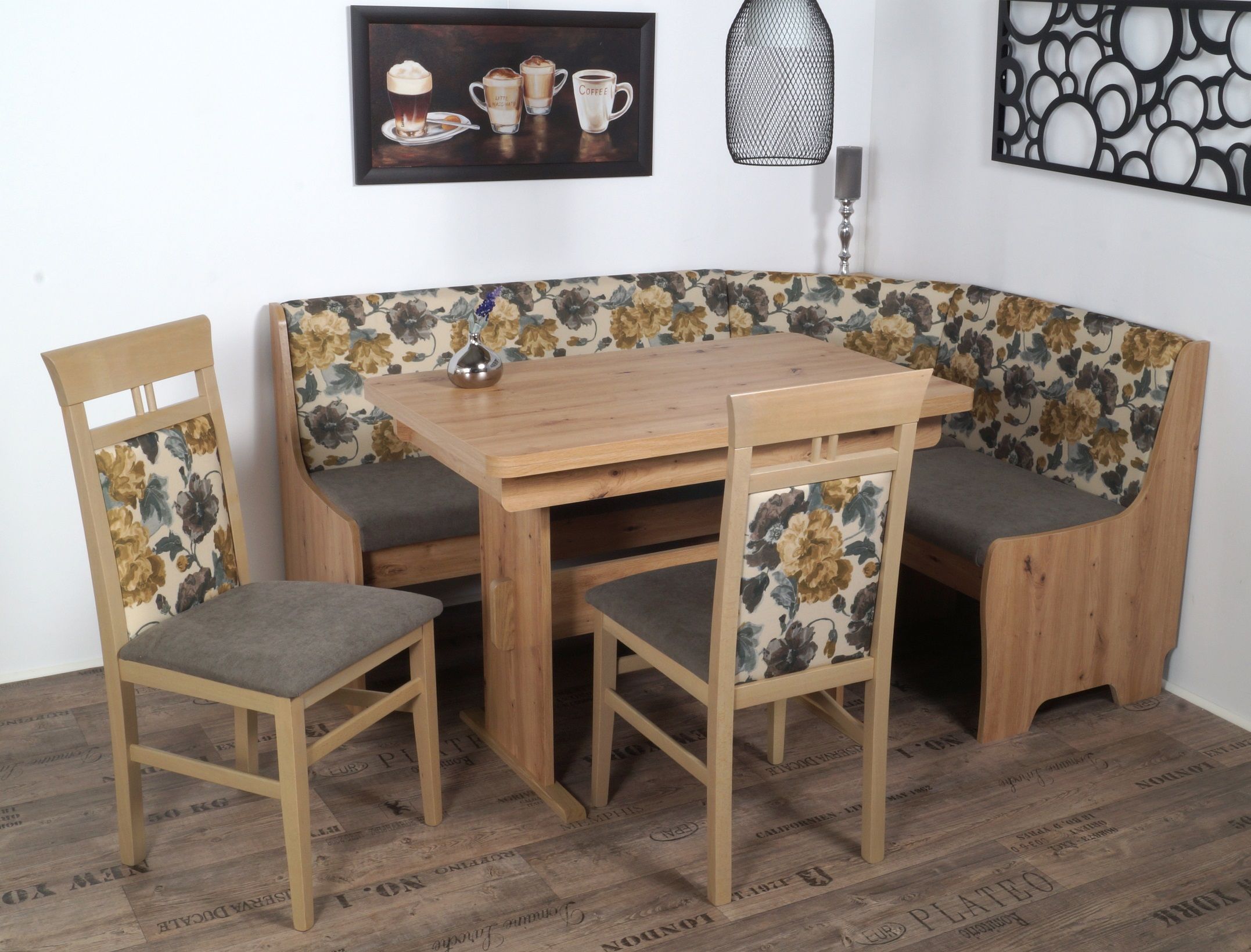 Coin repas avec banquette d'angle 4 éléments BREMEN FG