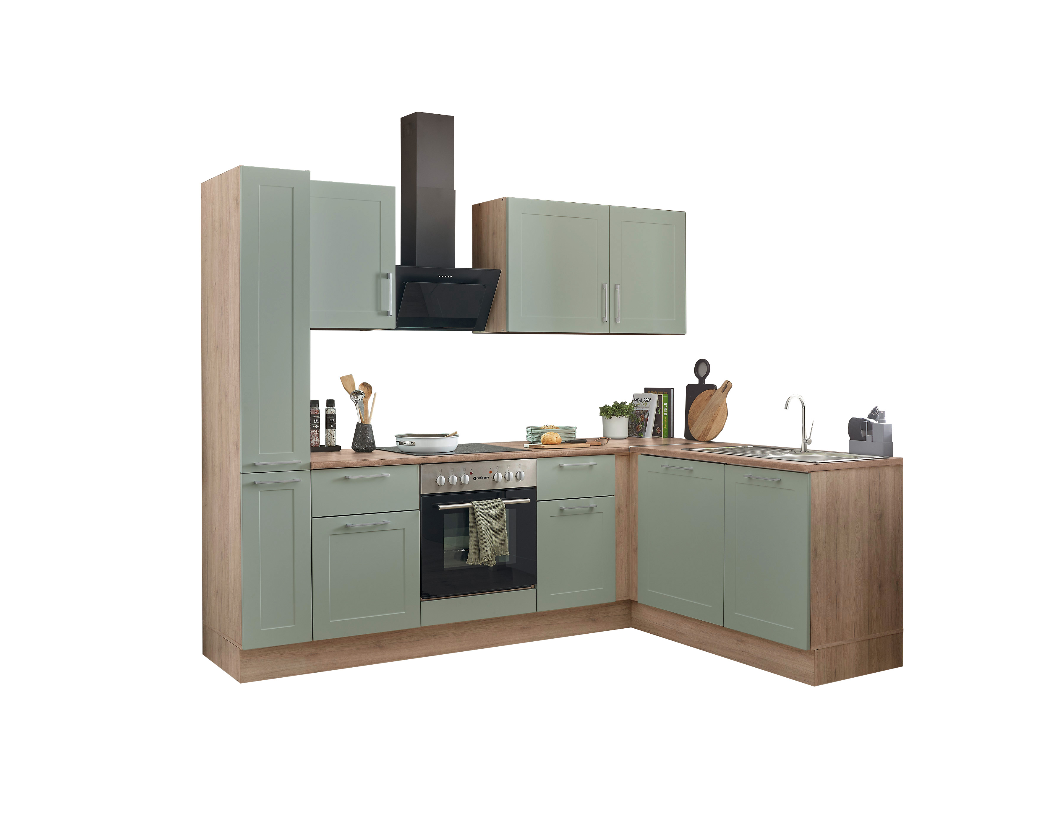 Bloc cuisine avec électroménager HASTINGS (cuisine d'angle - armoire coulissante) II Bloc cuisine avec électroménager HASTINGS (cuisine d'angle - armoire coulissante) II