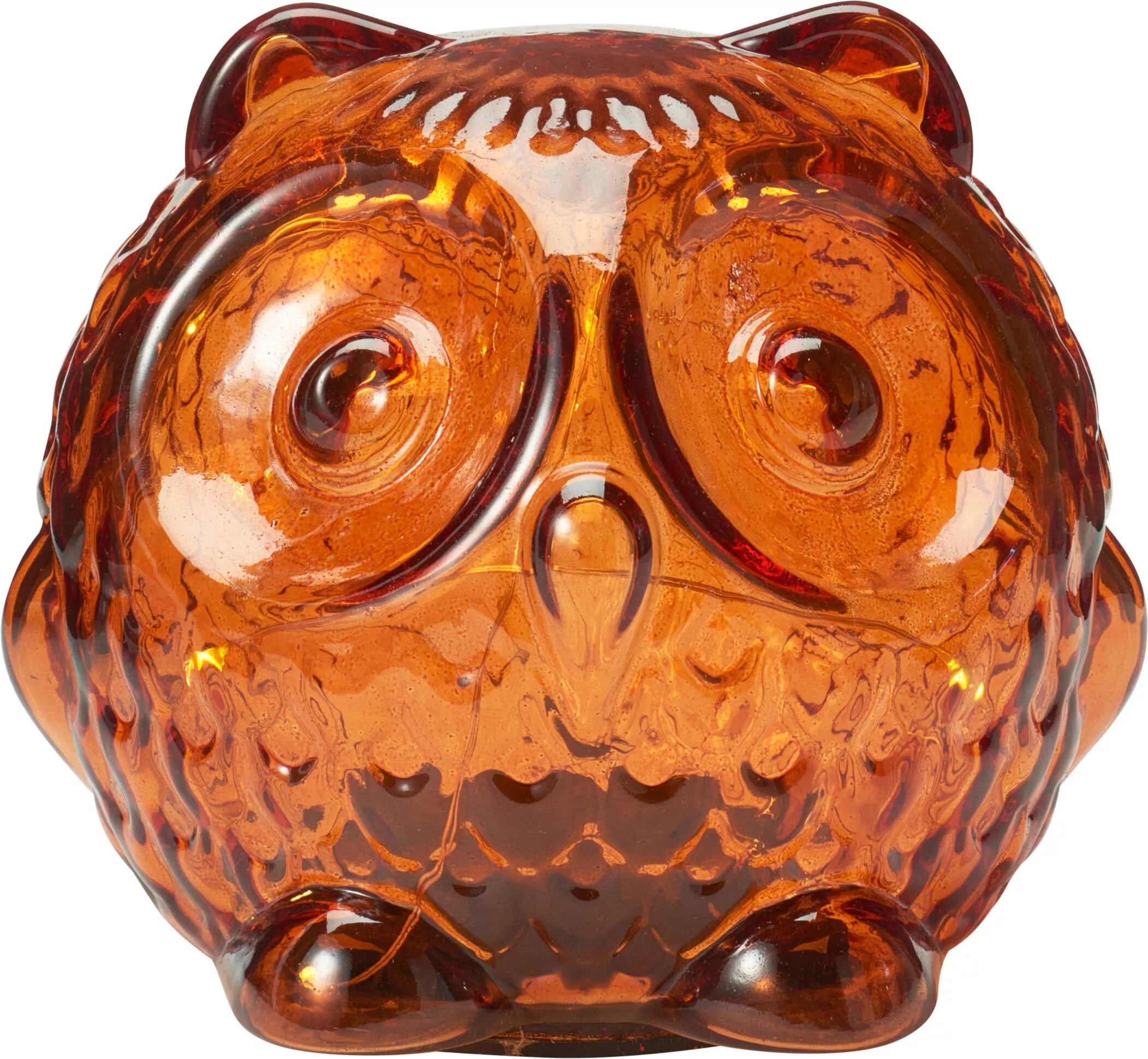 Eule Glas mit LED HERBST