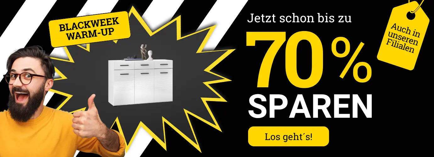 Blackweek Warm-Up bei MEGA Möbel > jetzt MEGA sparen!