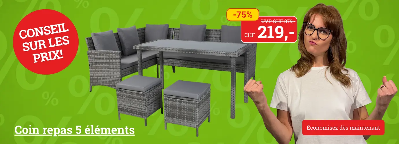 Bon plan ! Ensemble de salle à manger d'extérieur 5 pièces. Découvrez-le ici >