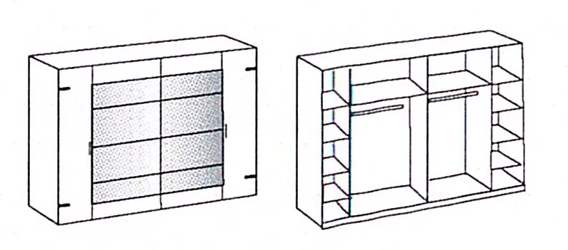 Dreh-/Schwebetürenschrank STOCKHOLM