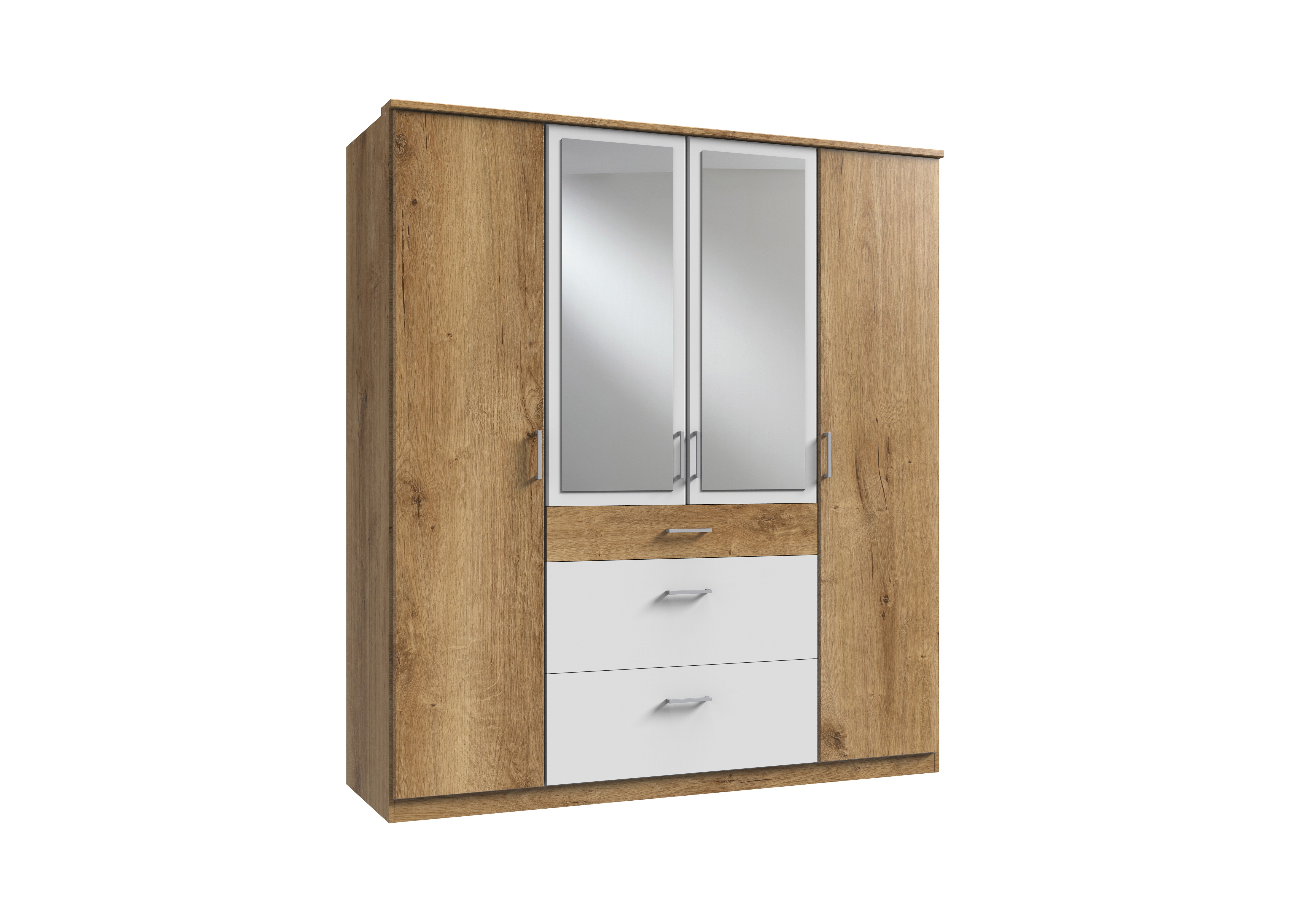 Plankeneiche-Weiß Kleiderschrank CLICK 518983-4 | |