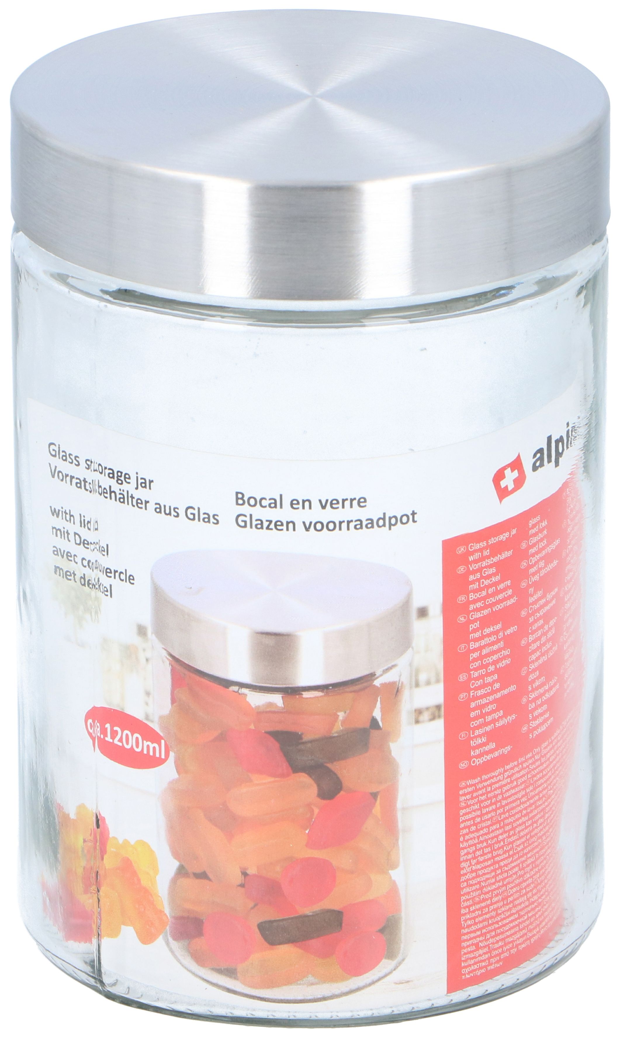 Bocal en verre avec couvercle 1,2 l. ALPINA