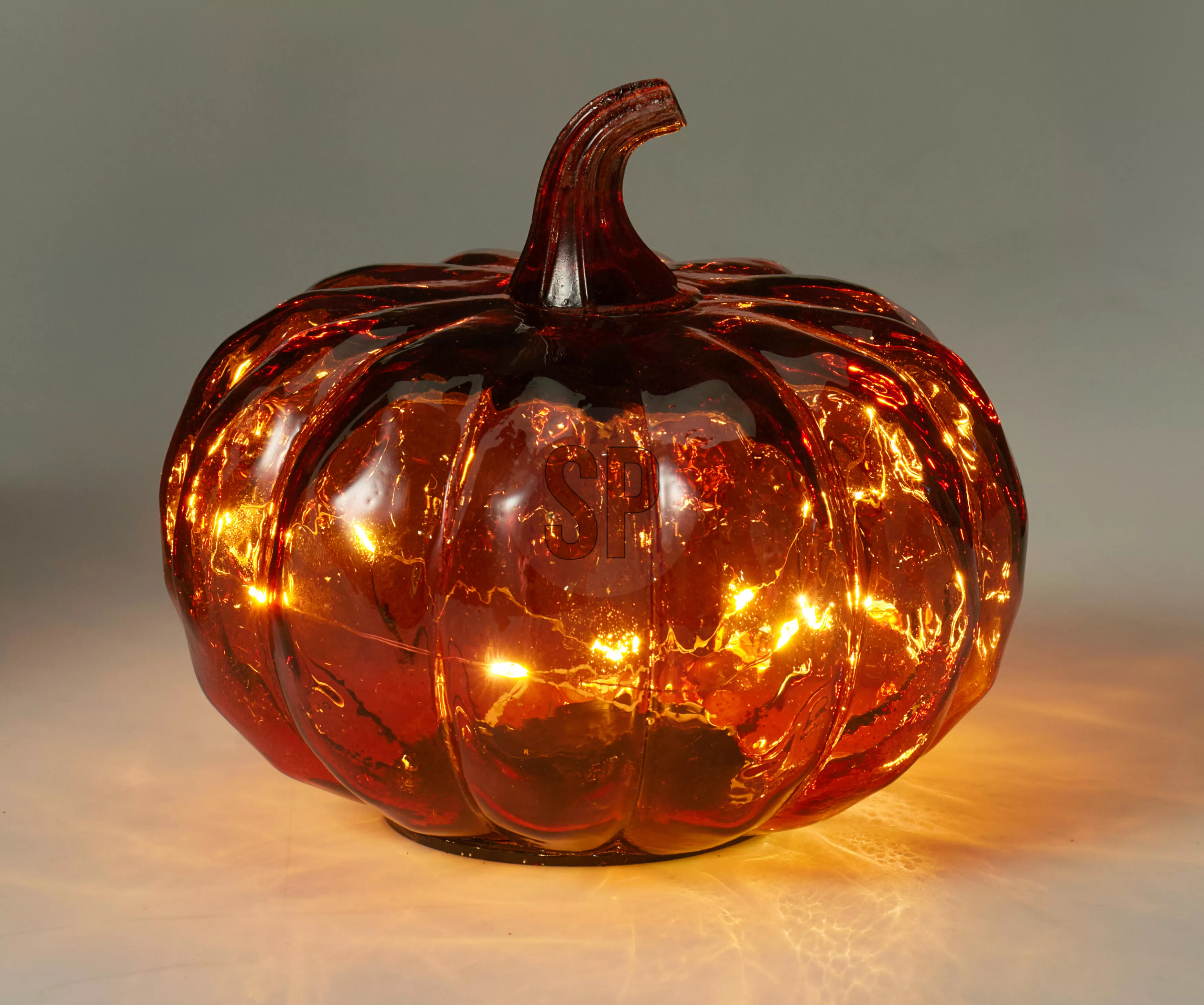 Citrouille en verre avec LED HERBST