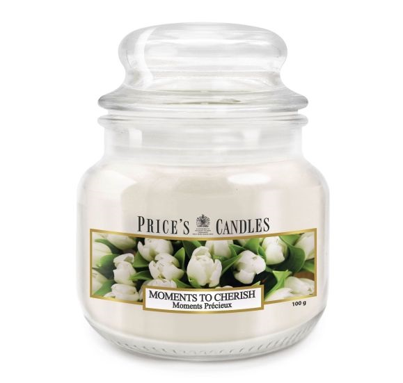 Bougie parfumée dans pot en verre avec couvercle Moments to cherish PRICES Bougie parfumée dans pot en verre avec couvercle Moments to cherish PRICES