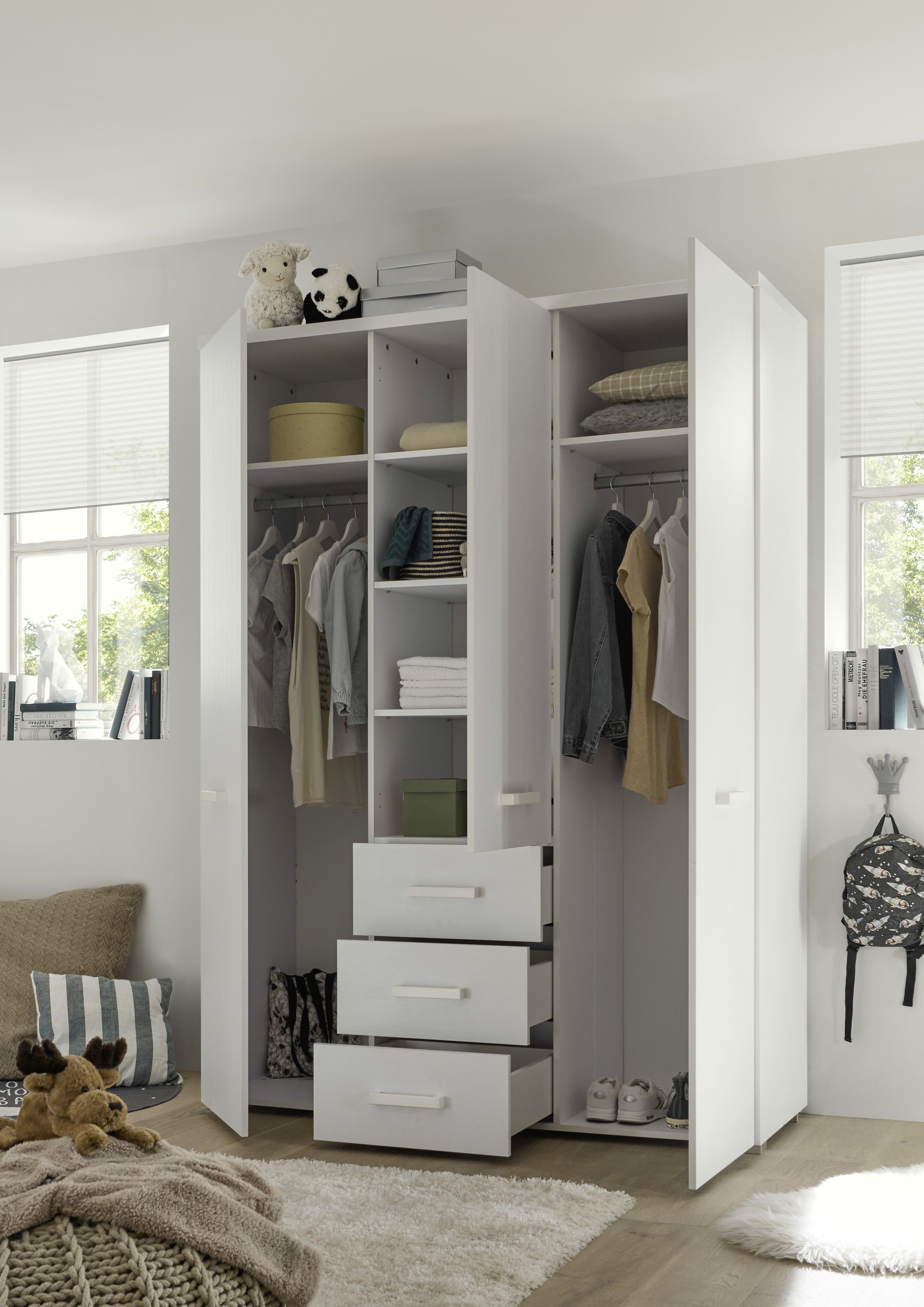 kleiderschrank 'lucy' 3-trg, korpus weiß, kranz in 'luna, 44% off