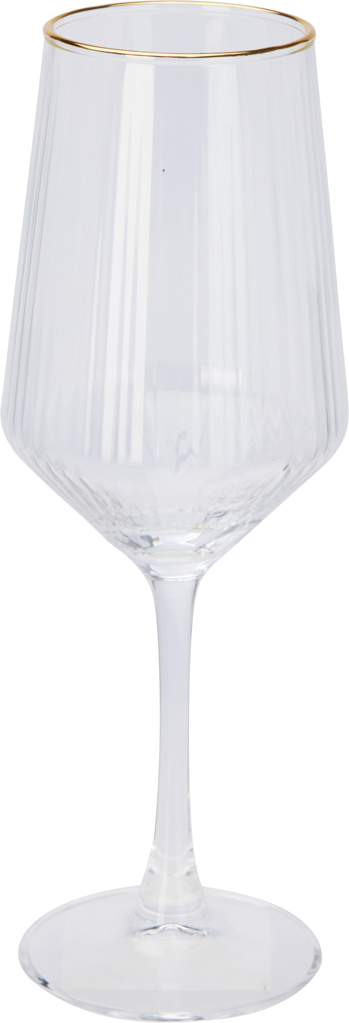 Verre à vin à bordure dorée EH