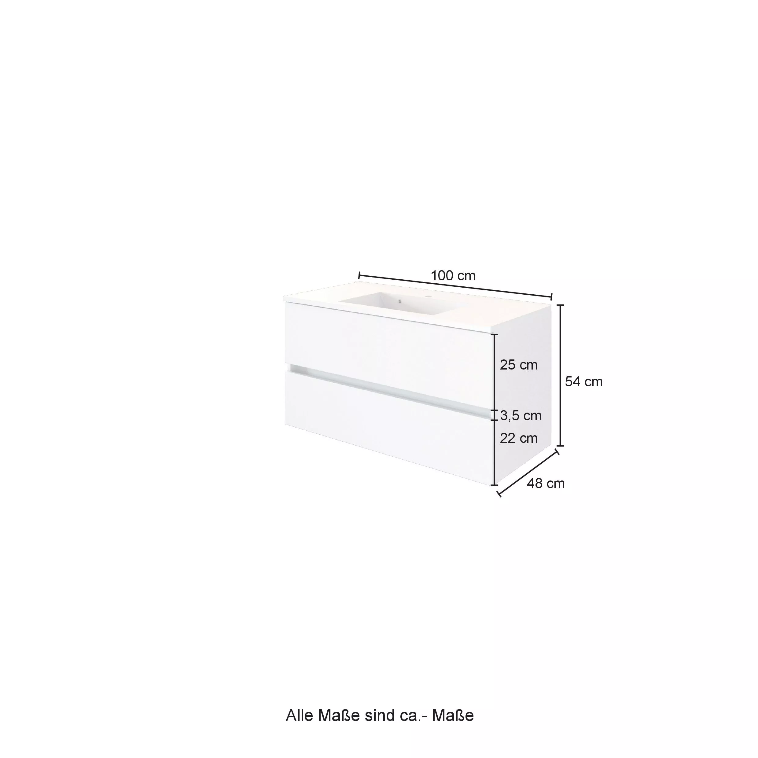 Waschbeckenunterschrank mit Waschbecken LUCCA